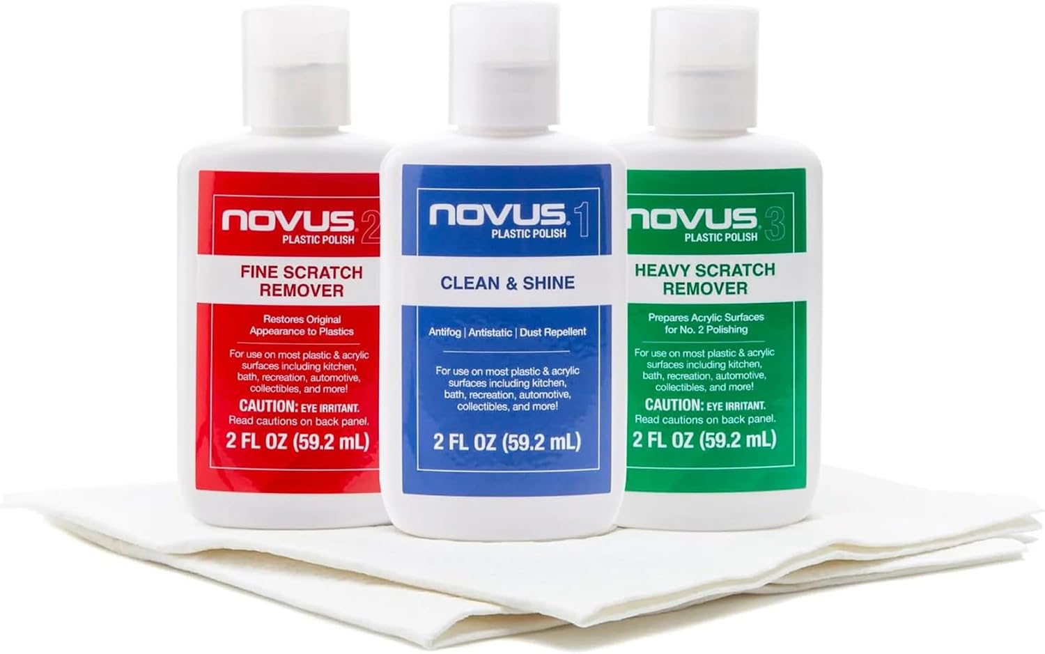 Detalle de NOVUS 7136 プラスチックケアキット 3ステップ研磨・2オンスボトル
