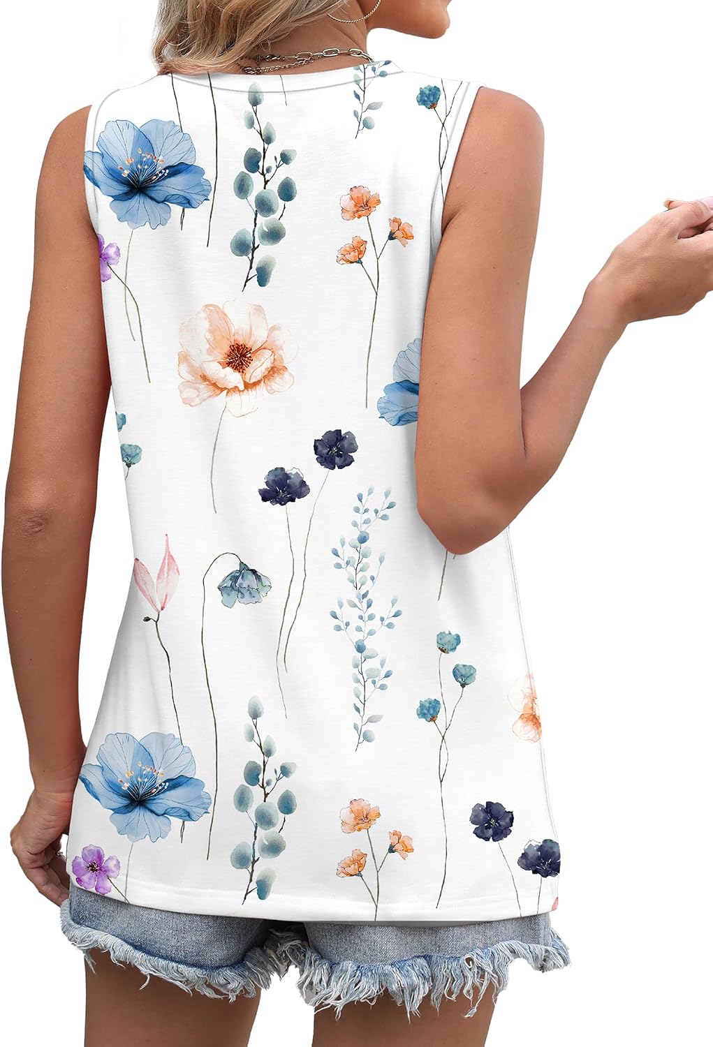 Detalle 2 de WIHOLL Women's Sleeveless Summer Crewneck Loose Fit Tank Tops
