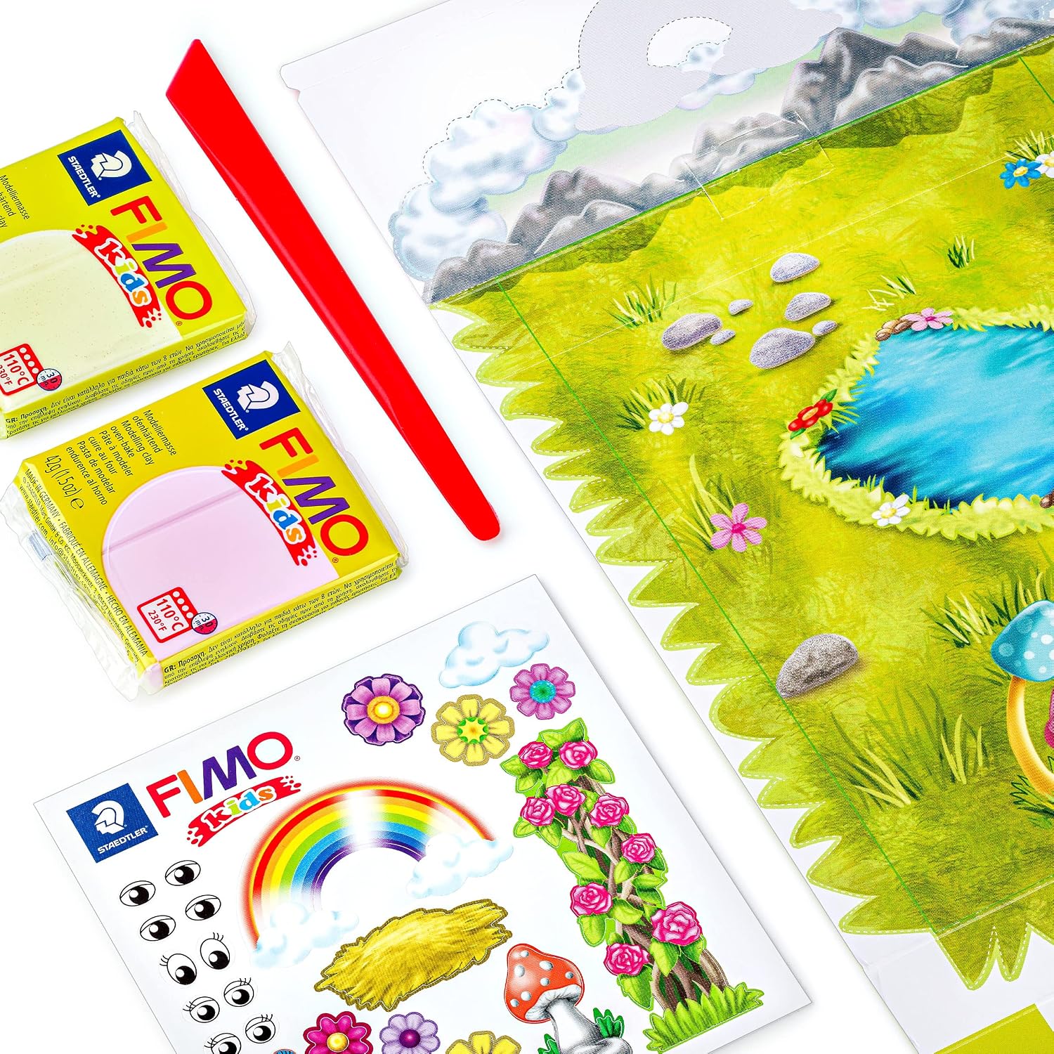 Thumbnail 2 de STAEDTLER 8034 19 LZ03 FIMO Kids Form&Play Ensemble Licorne – Pâte polymère pour enfants (lot de 4 blocs, autocollants, outils et décor d’arrière-plan)