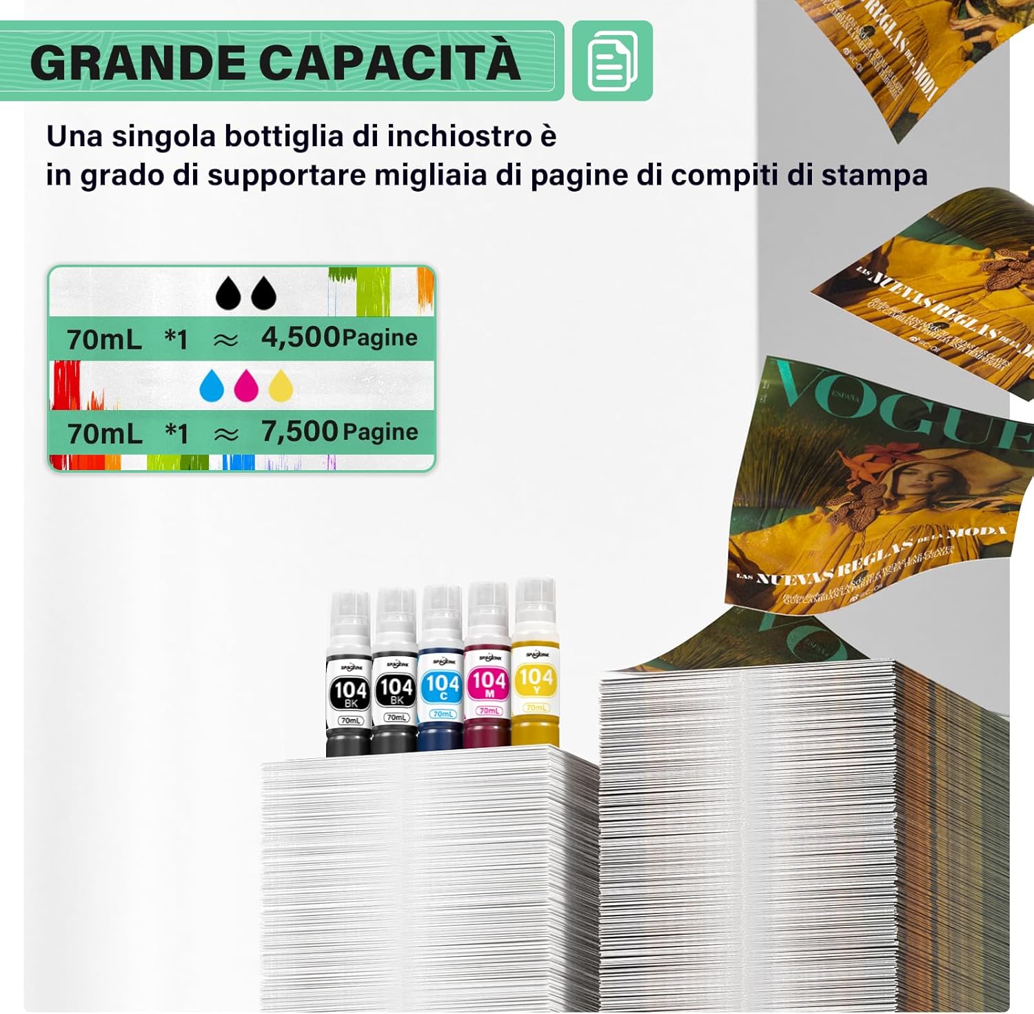 Thumbnail 3 de Spaceink Inchiostro 104 5x70 ml 🖨️