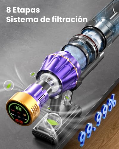 Thumbnail 6 de AIBIRTH Aspiradora sin Cable Y9: potencia de 650 W, 55 kPa y 70 minutos de autonomía para hogares con mascotas
