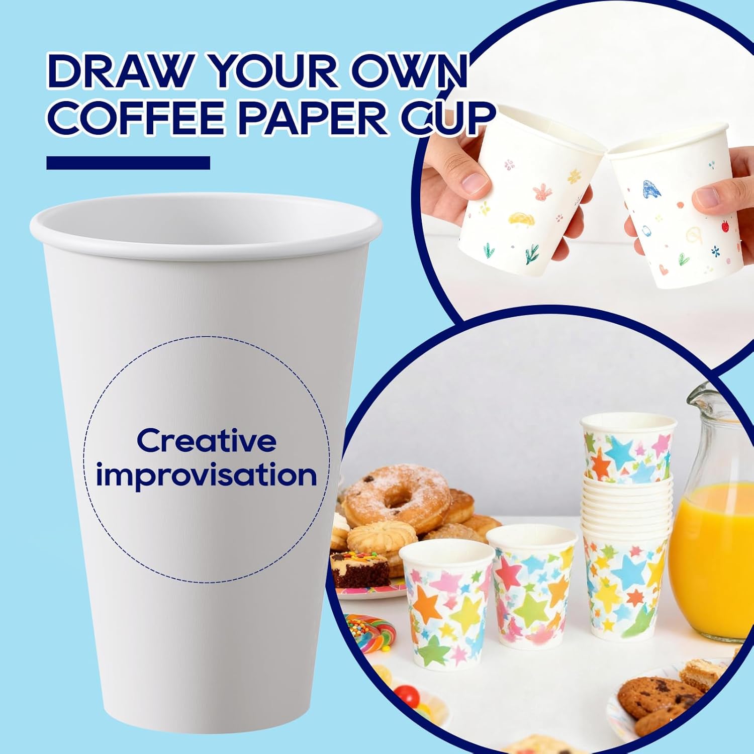 Thumbnail 5 de LITOPAK 210-Pack 16 oz Disposable Paper Coffee Cups (Hot/Cold) with Leak-Resistant Lining