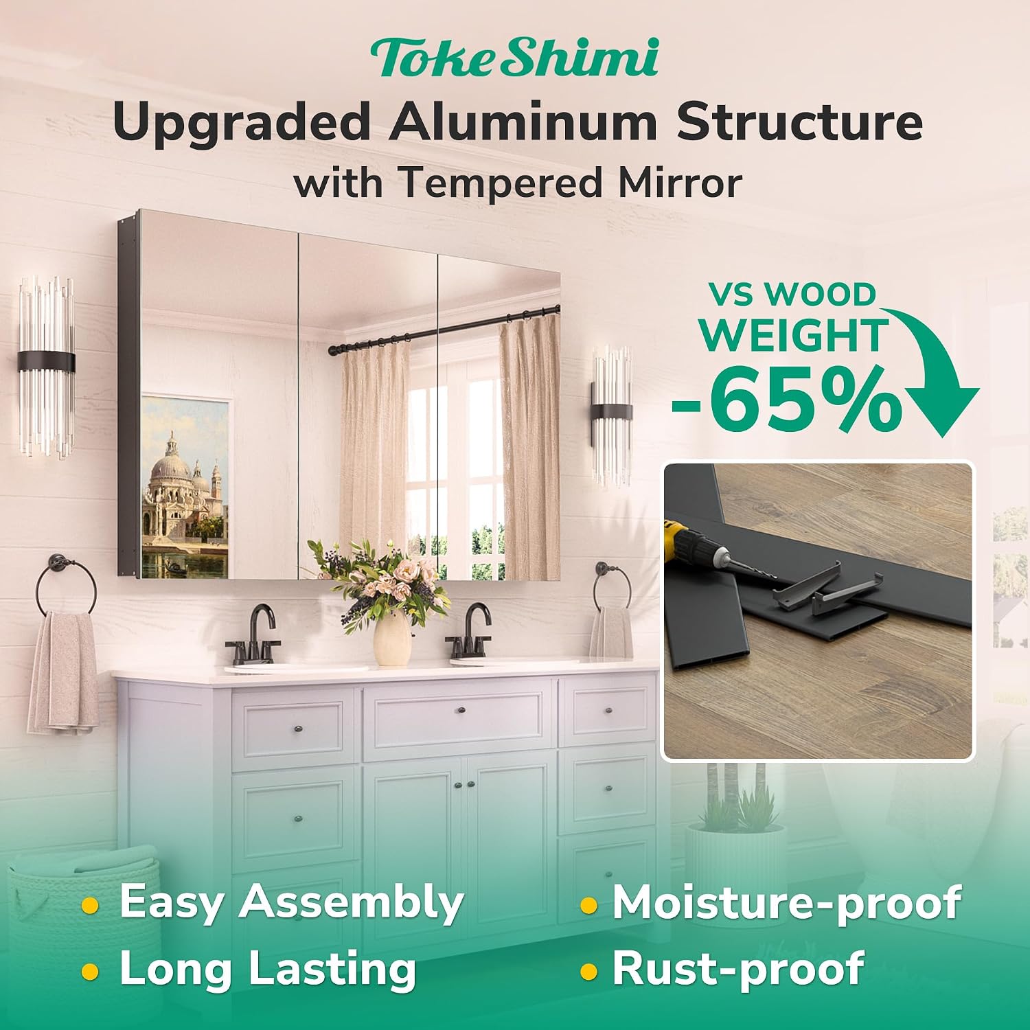 Thumbnail 4 de TokeShimi 36x24 Recessed Mirror