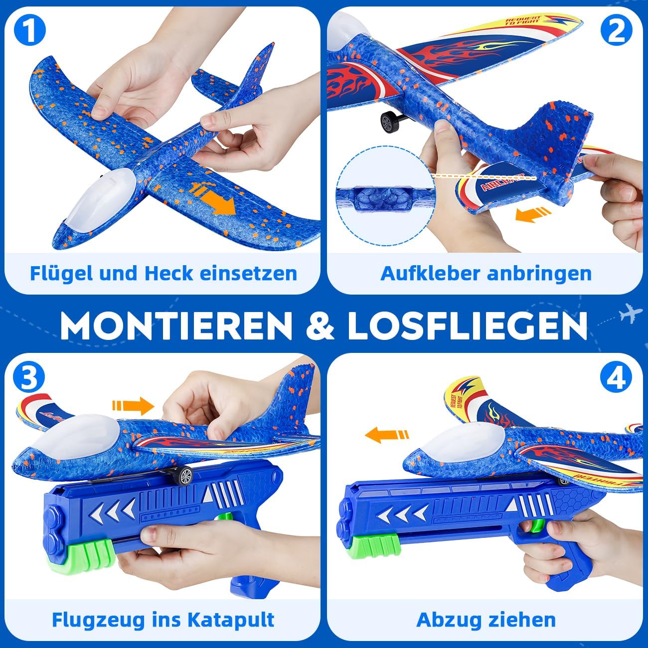 Thumbnail 3 de Winstico Flugzeug Spielzeug mit Katapult 15 m