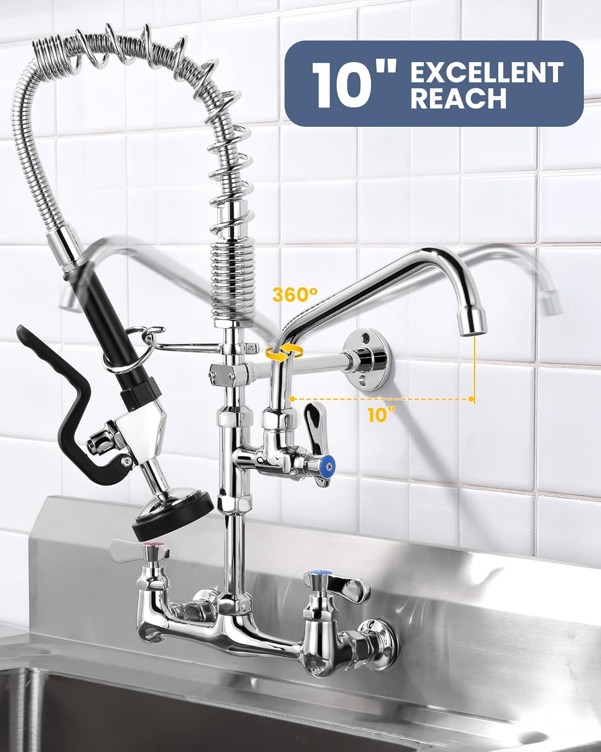 Thumbnail 5 de IVIGA VG2314200C-FBAUS Commercial Kitchen Faucet with Pre-Rinse Sprayer
