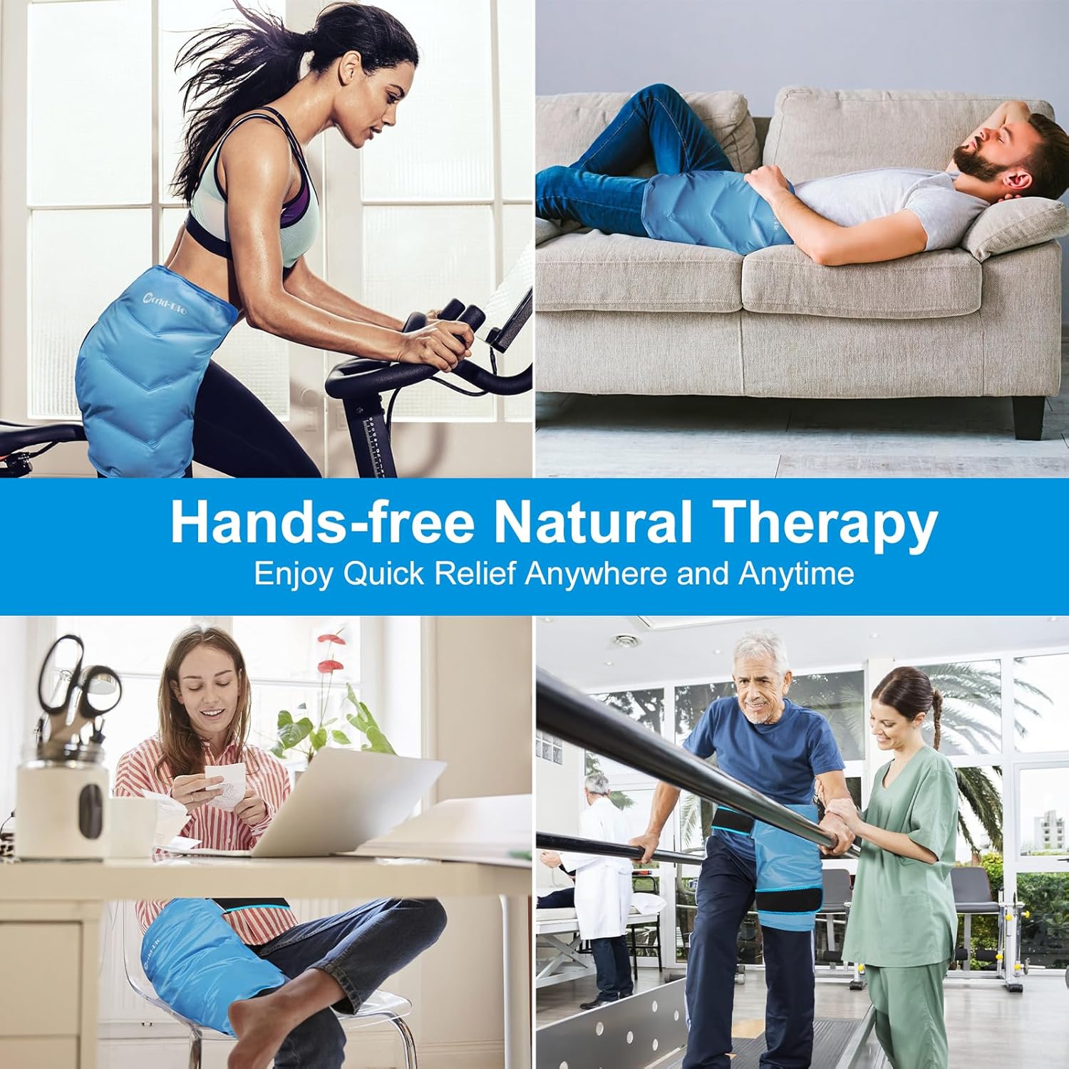 Detalle de World-Bio Hip Ice Pack Wrap for Post-Surgery and Hip Injuries, Reusable Hot/Cold