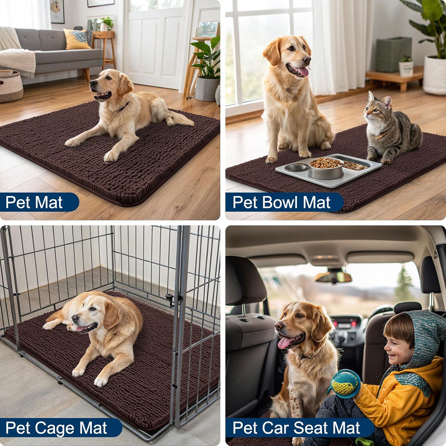 Thumbnail 5 de Smiry Dog Door Mat 34x21 Absorbent Chenille
