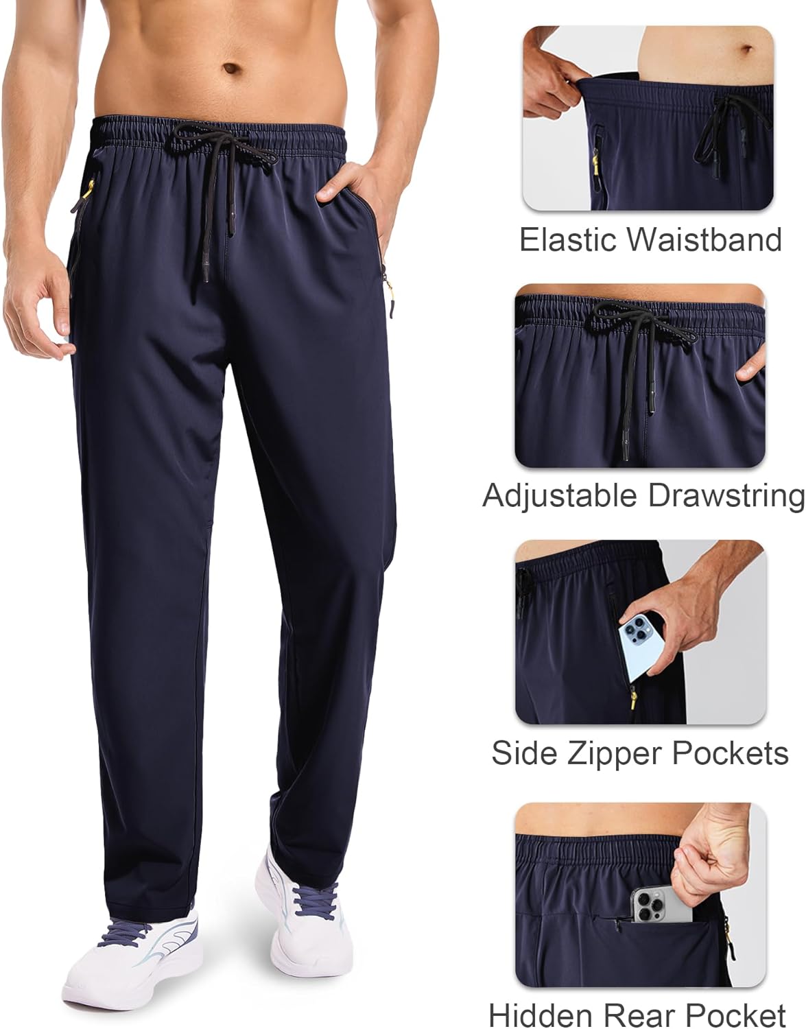 Thumbnail 4 de Zoofly Men’s Athletic Sweatpants Jogger Pants (Quick-Dry, Water-Resistant, 4-Way Stretch)