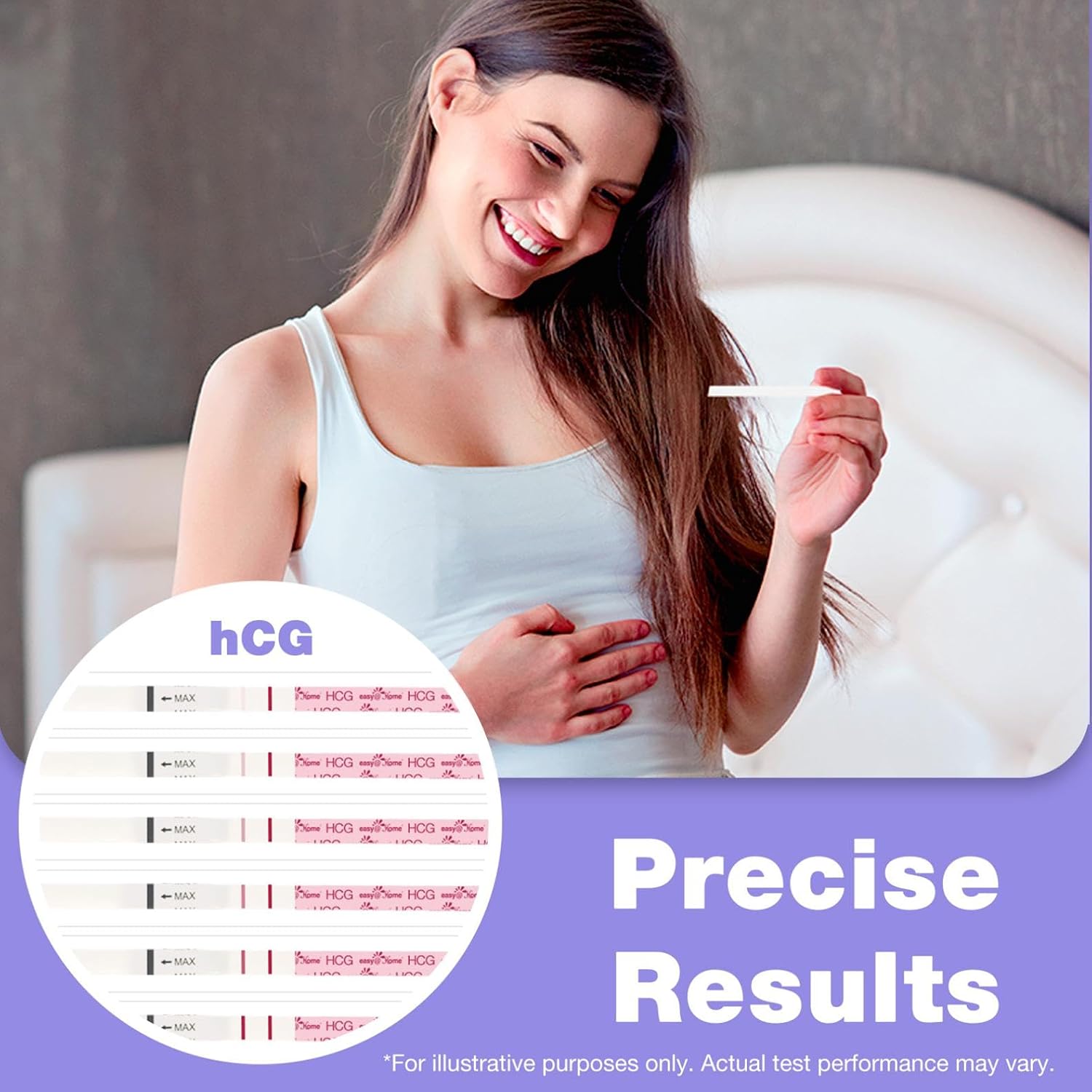 Detalle de Easy@Home Pregnancy Test Strips, 100 Pack