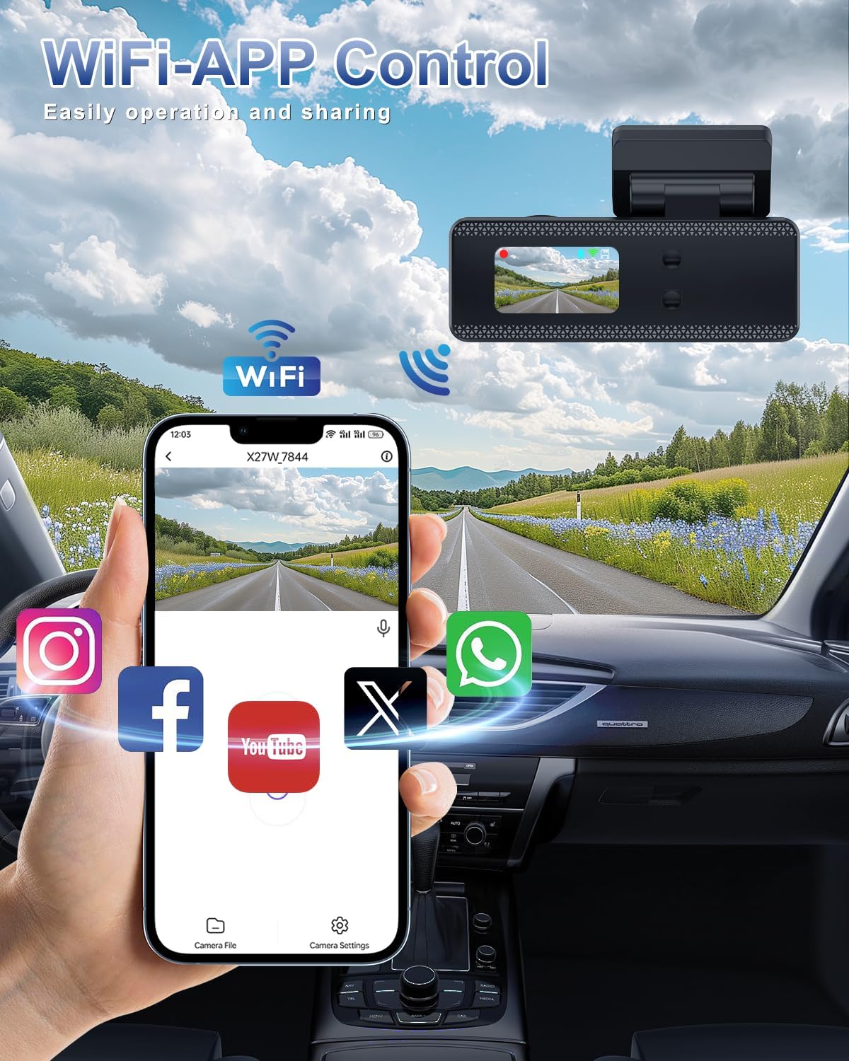 Detalle 2 de DYNACAM Dash Cam Front and Rear 4K