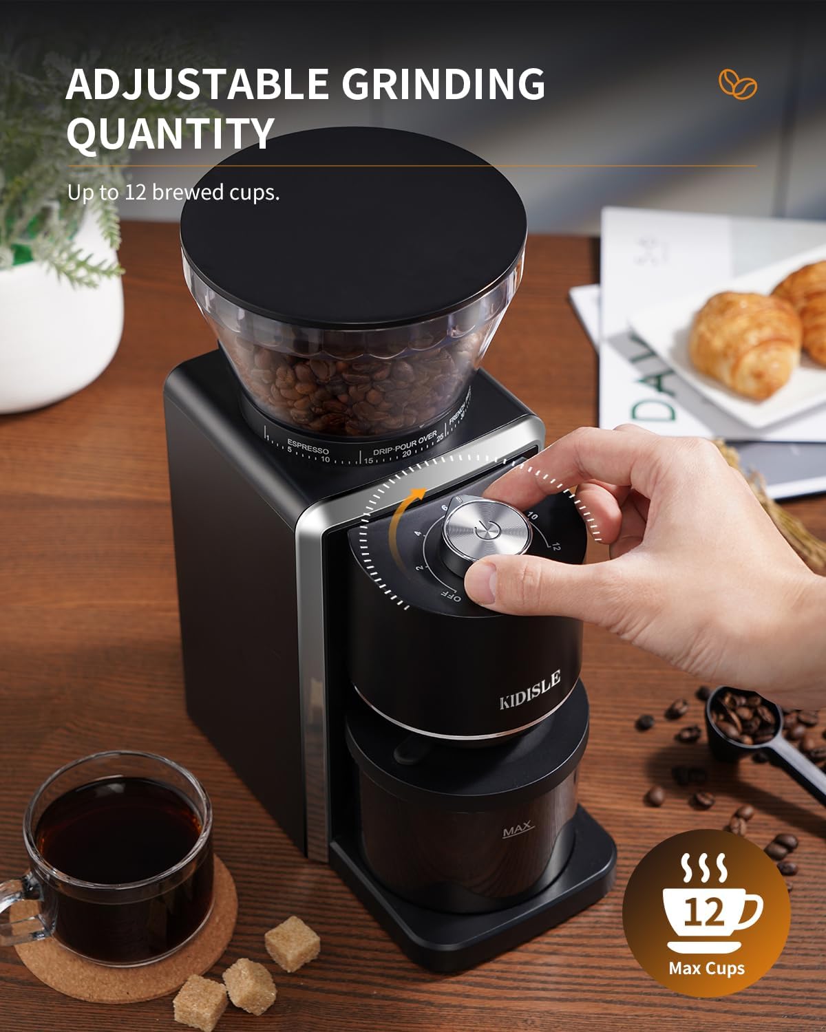 Thumbnail 4 de KIDISLE Burr Coffee Grinder 35 Settings