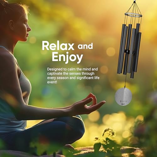 Thumbnail 2 de Nature's Melody aureole tunes woodstock chimes 28" (Noir) – 71 cm, aluminium recyclé