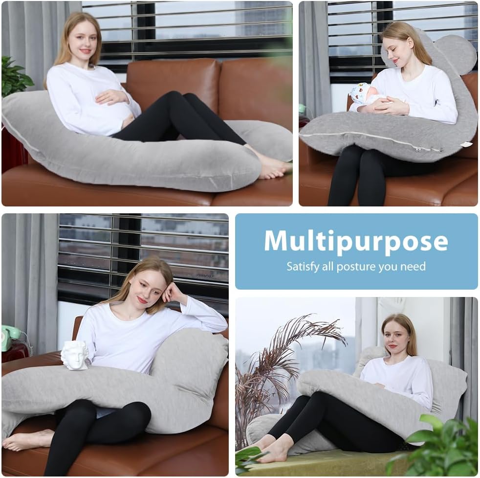 Thumbnail 3 de Chilling Home Pregnancy Pillow Cooling U-Shaped 55 inch (140 x 70 cm) with Washable Jersey Cover