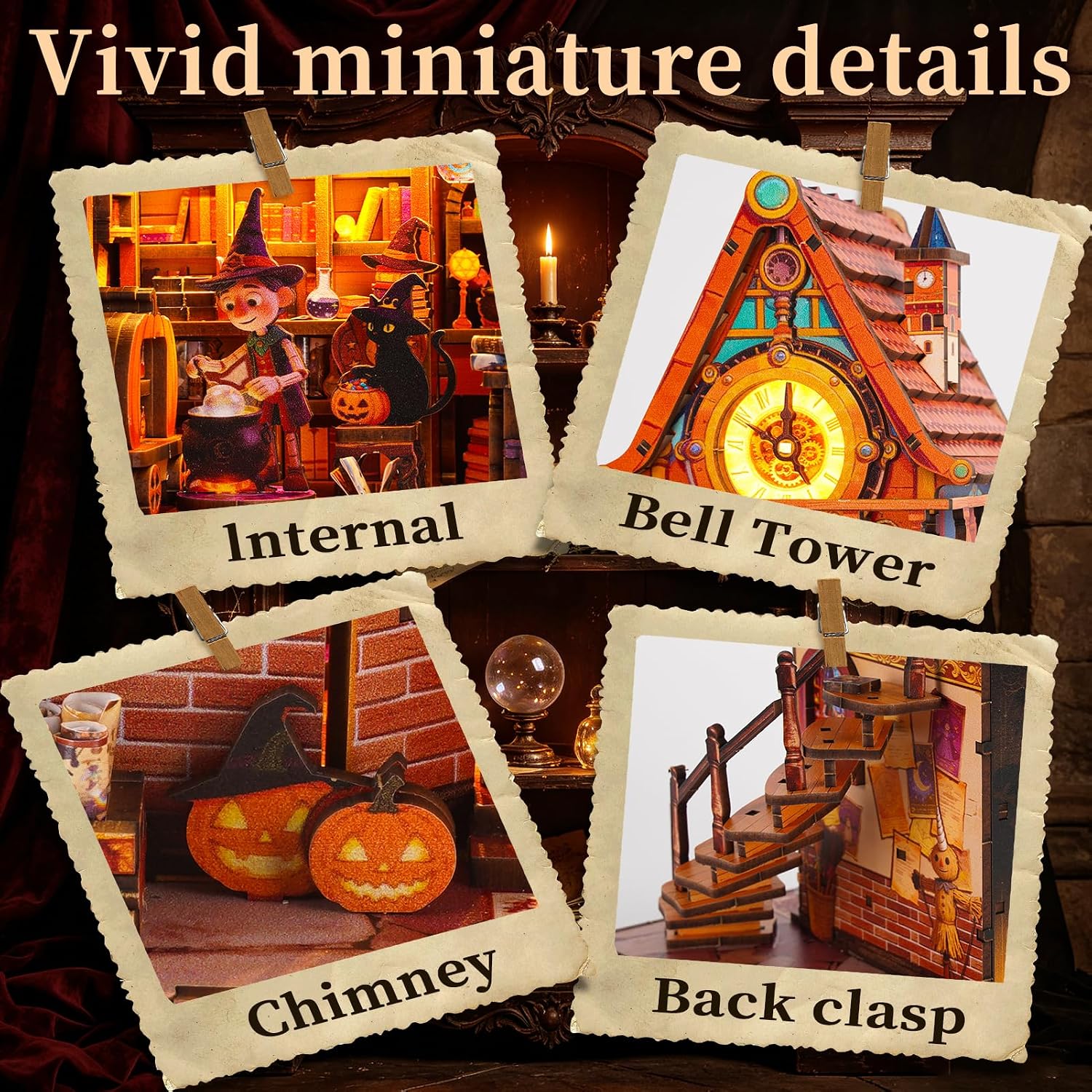 Detalle 2 de Xalugn Book Nook Kit, wooden