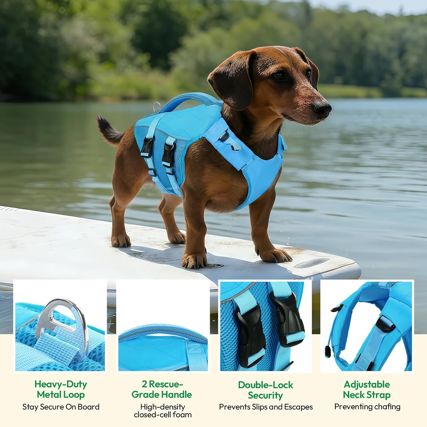 Detalle de KONVINIT Giubbotti di Salvataggio per Cani: protezione, visibilità e comfort in acqua
