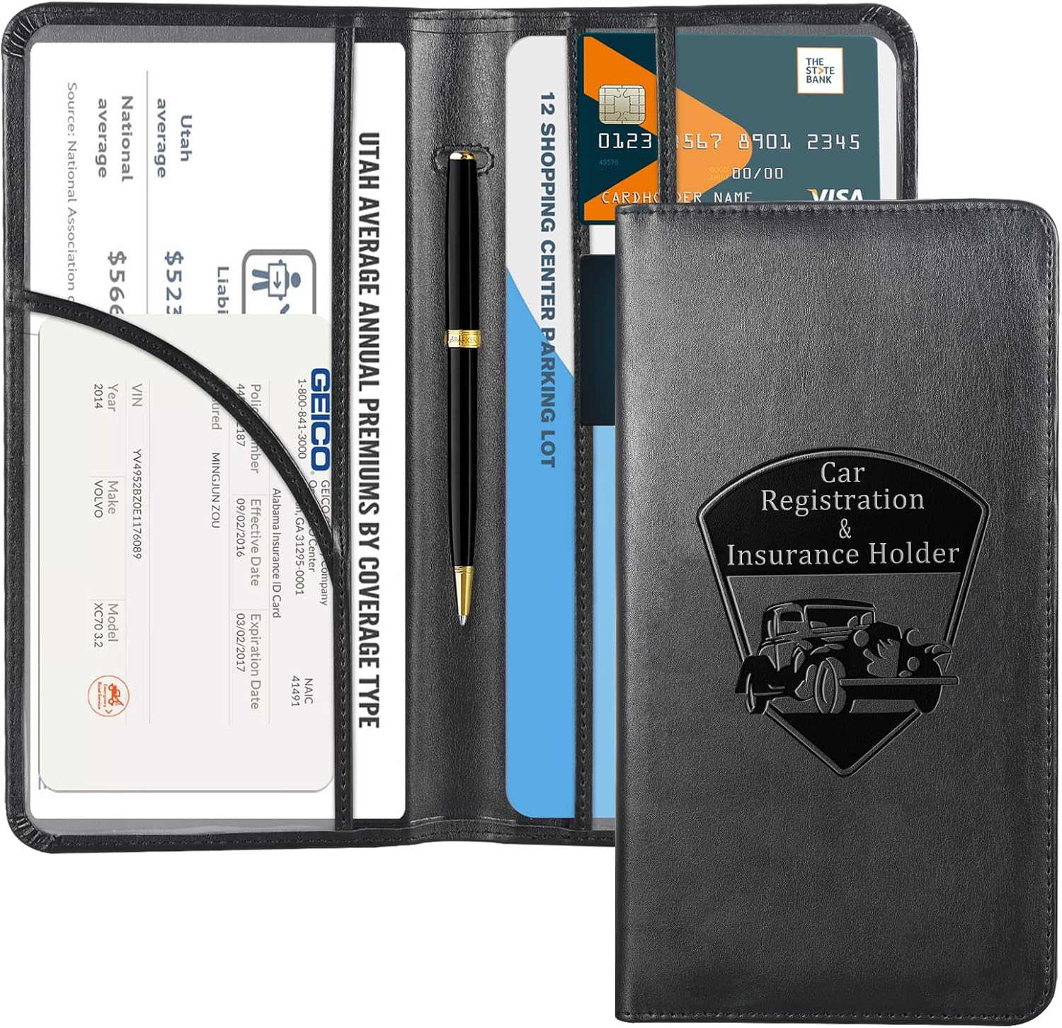 Detalle de CoBak Car Registration and Insurance Holder for Documents