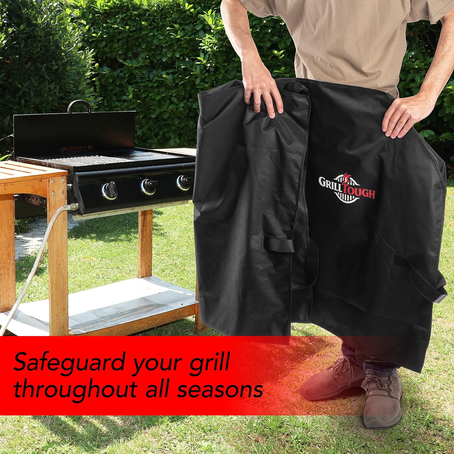 Thumbnail 5 de GrillTough Heavy Duty Griddle Cover 36 Inch (163 x 56 x 89 cm) – Waterproof, UV & fade resistant with adjustable straps