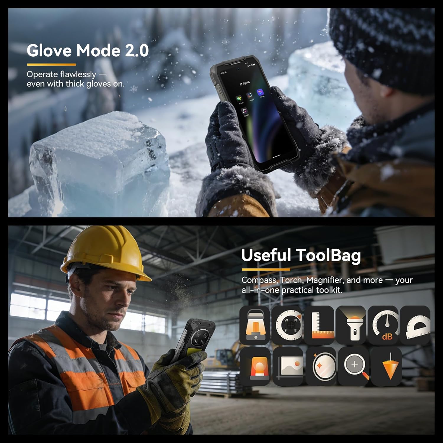 Thumbnail 6 de Blackview ROCK 2 Pro 5G Rugged Phone (Android 16) + 15000mAh Dual 400LM Camping Light, Unlocked