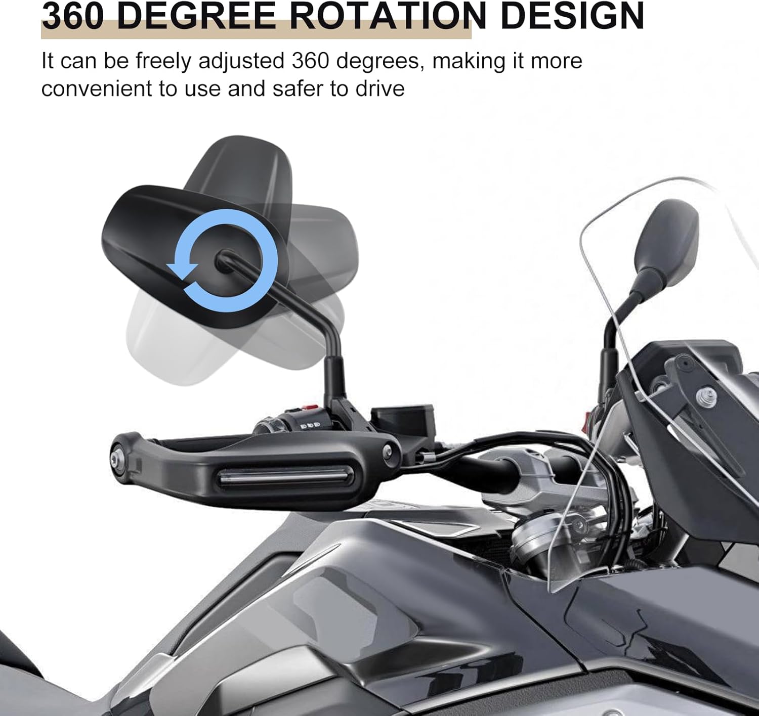 Thumbnail 2 de Specchietti retrovisori universali per moto in alluminio M10/M8, nero