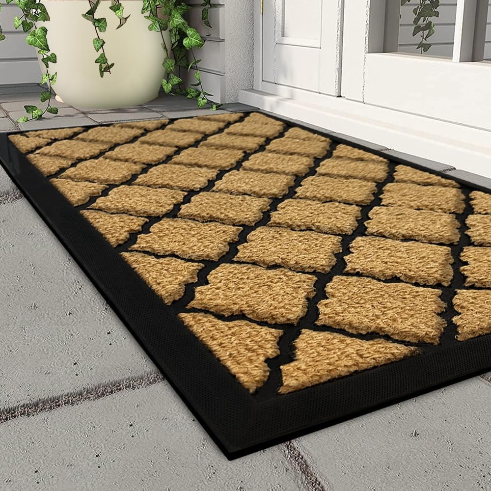Detalle de Qingbei Rina Outdoor Doormat 40x70cm – Heavy Duty, Non-Slip and Waterproof