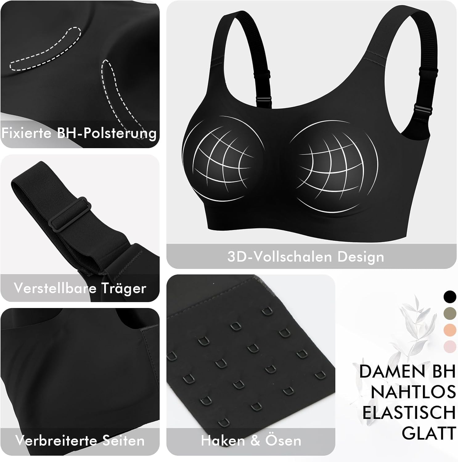 Thumbnail 2 de Nahtloser BH Damen Ohne Bügel Glatt