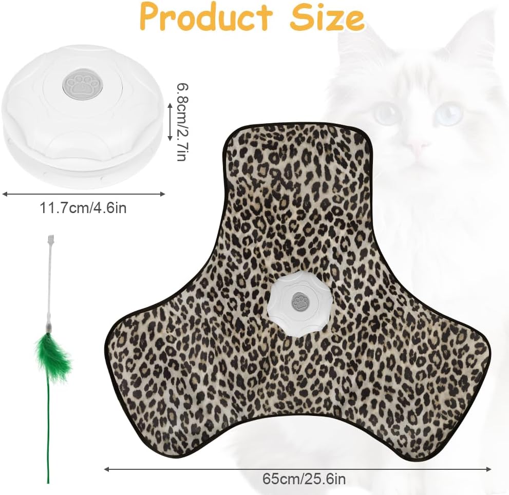 Detalle de AUYAO Jouet Interactif pour Chat – Chasse à plume et souris qui couine, rechargeable
