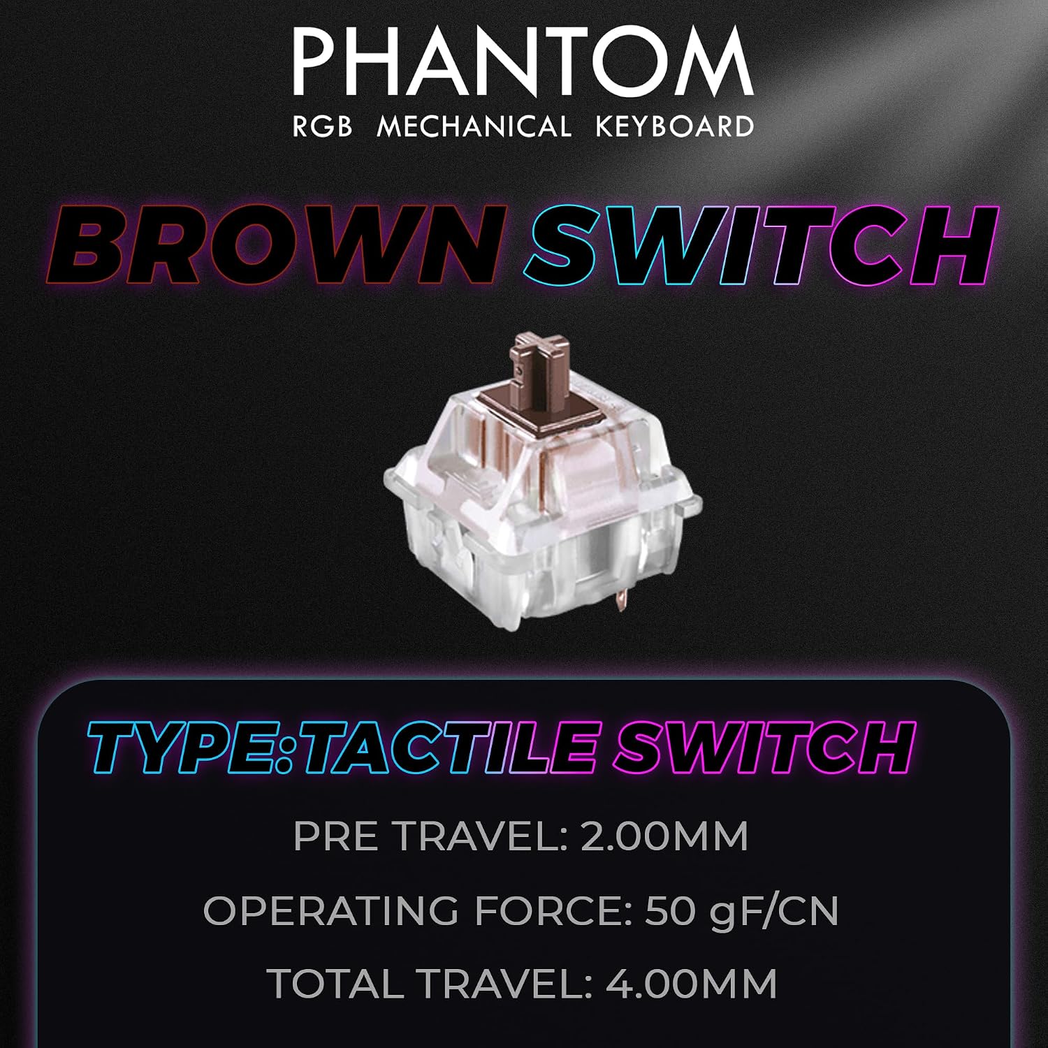 Thumbnail 2 de TECWARE Phantom 87-Key RGB Mechanical Gaming Keyboard with Outemu Brown Switches