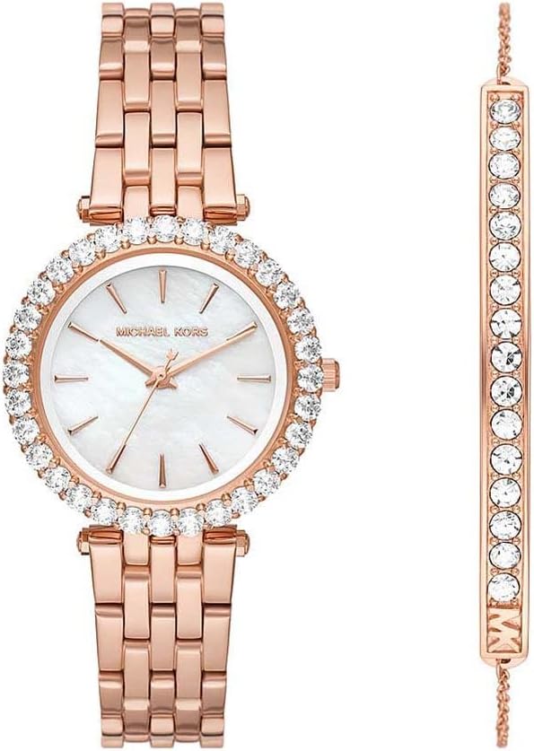 Detalle 2 de Michael Kors Darci Damenuhr – Roségold, Edelstahlarmband, 39 mm