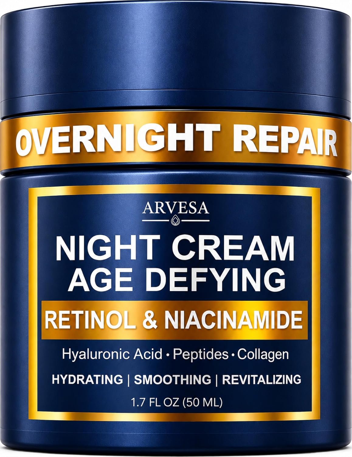 Detalle de Arvesa WKQ1 Night Cream for Face and Neck with Retinol, Niacinamide and No Fragrance