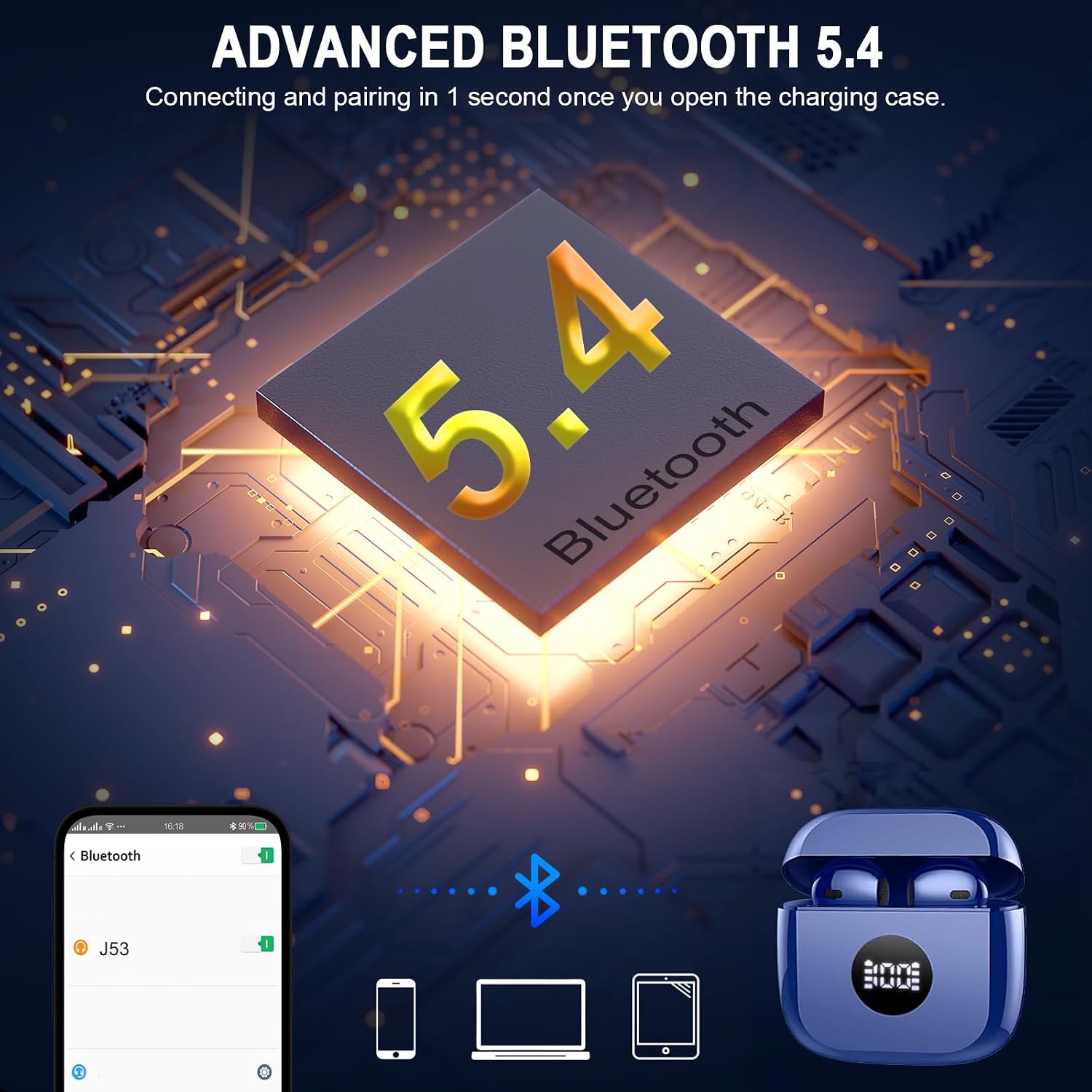 Detalle de Wireless Earbuds with Bluetooth 5.4
