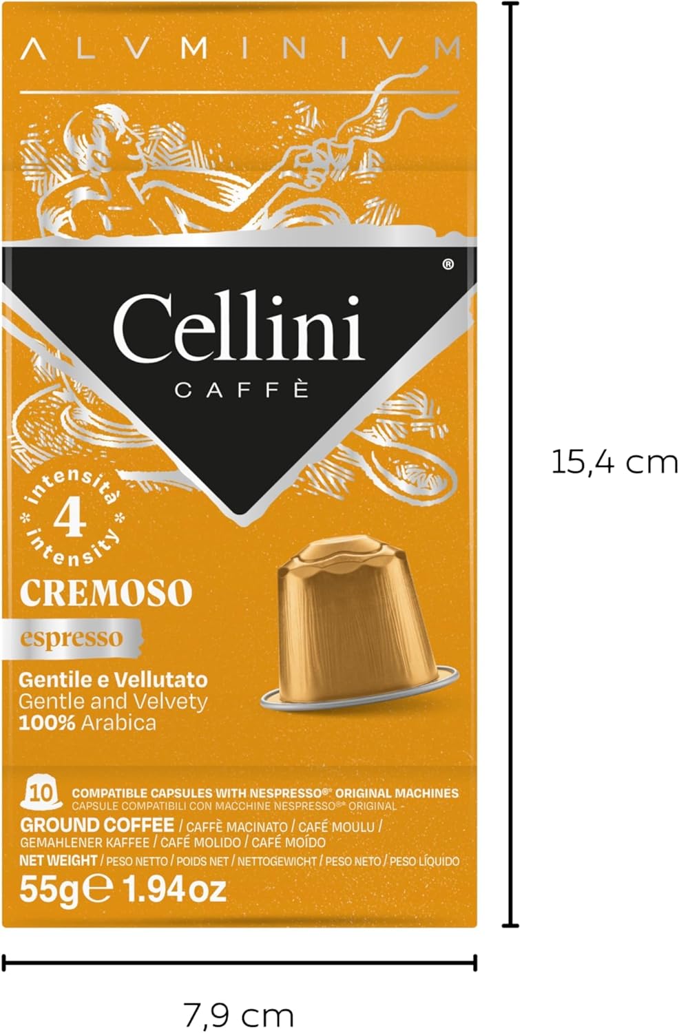 Thumbnail 6 de Caffè Cellini Capsule Alluminio Compatibili con Nespresso – Cremoso, 100 capsule