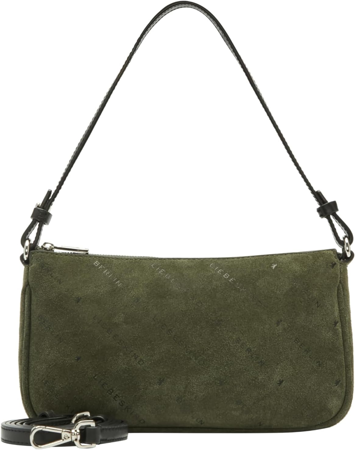 Detalle de LIEBESKIND Crossbody S Monogram Suede Crossbody – kompakte Ledertasche mit Monogramm-Logo
