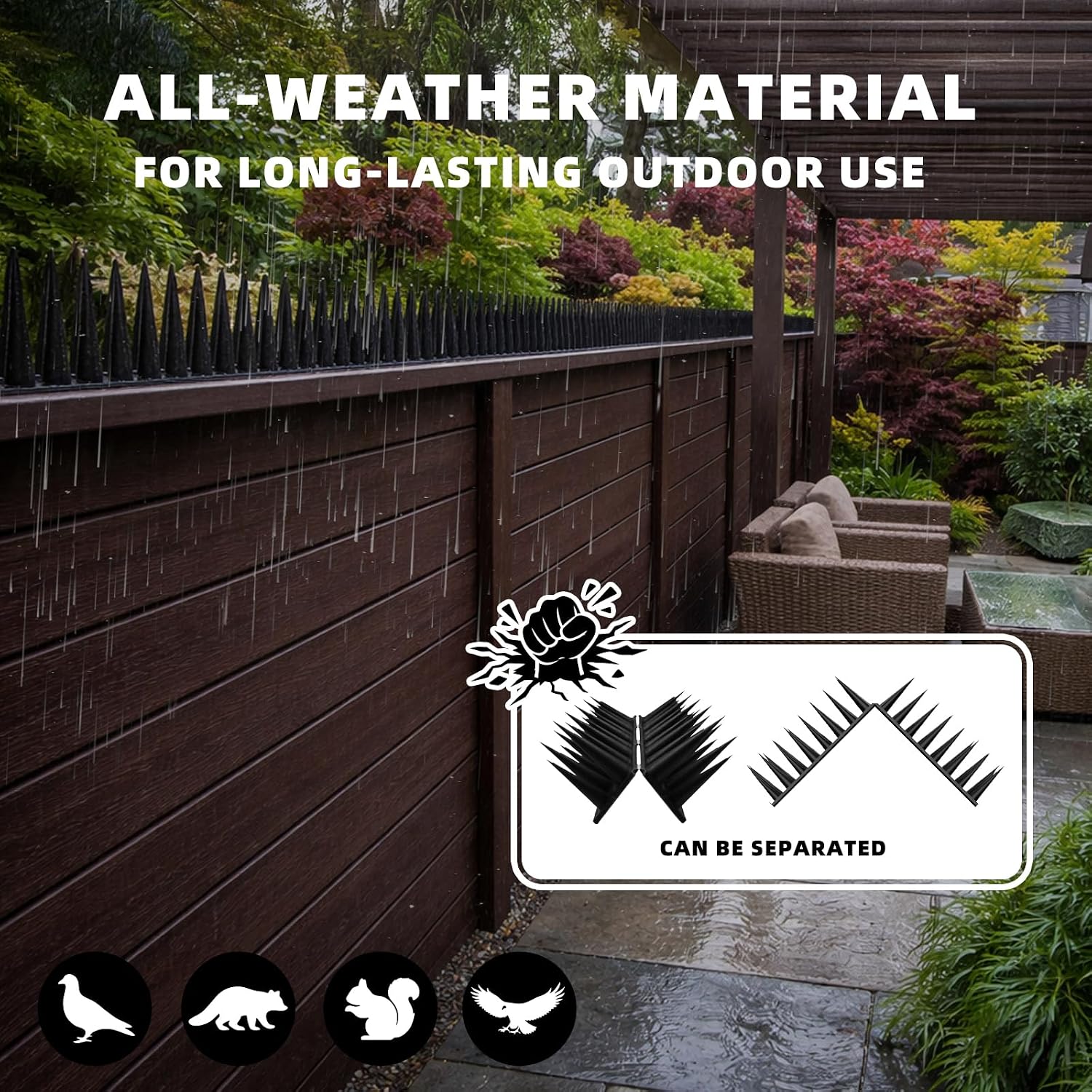Detalle de LavviTech Bird Spikes Plastic Outdoor Deterrent, 30-Pack, 41.9 ft Coverage