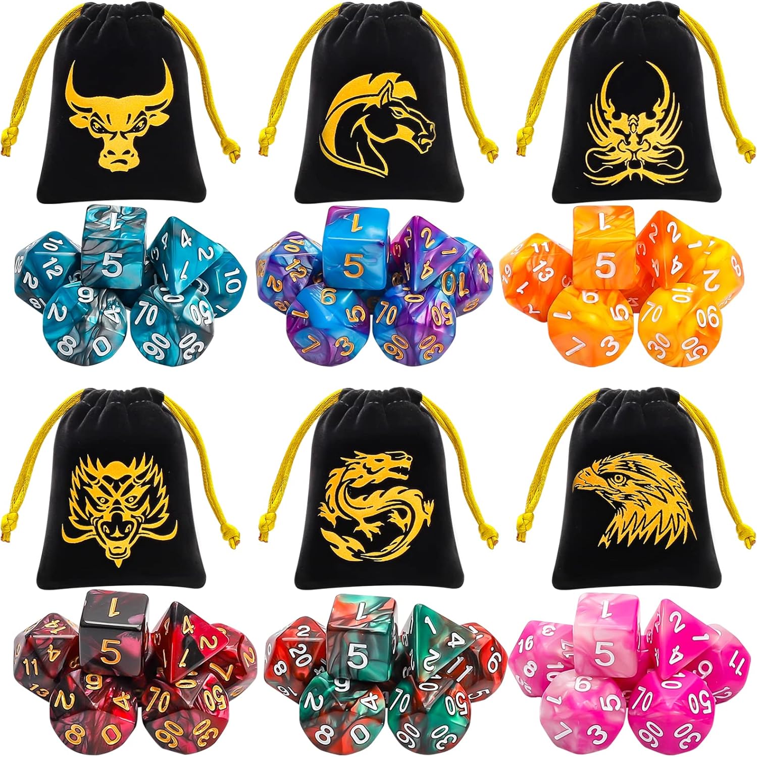 Detalle 2 de QMAY DND Dice 70‑piece polyhedral set