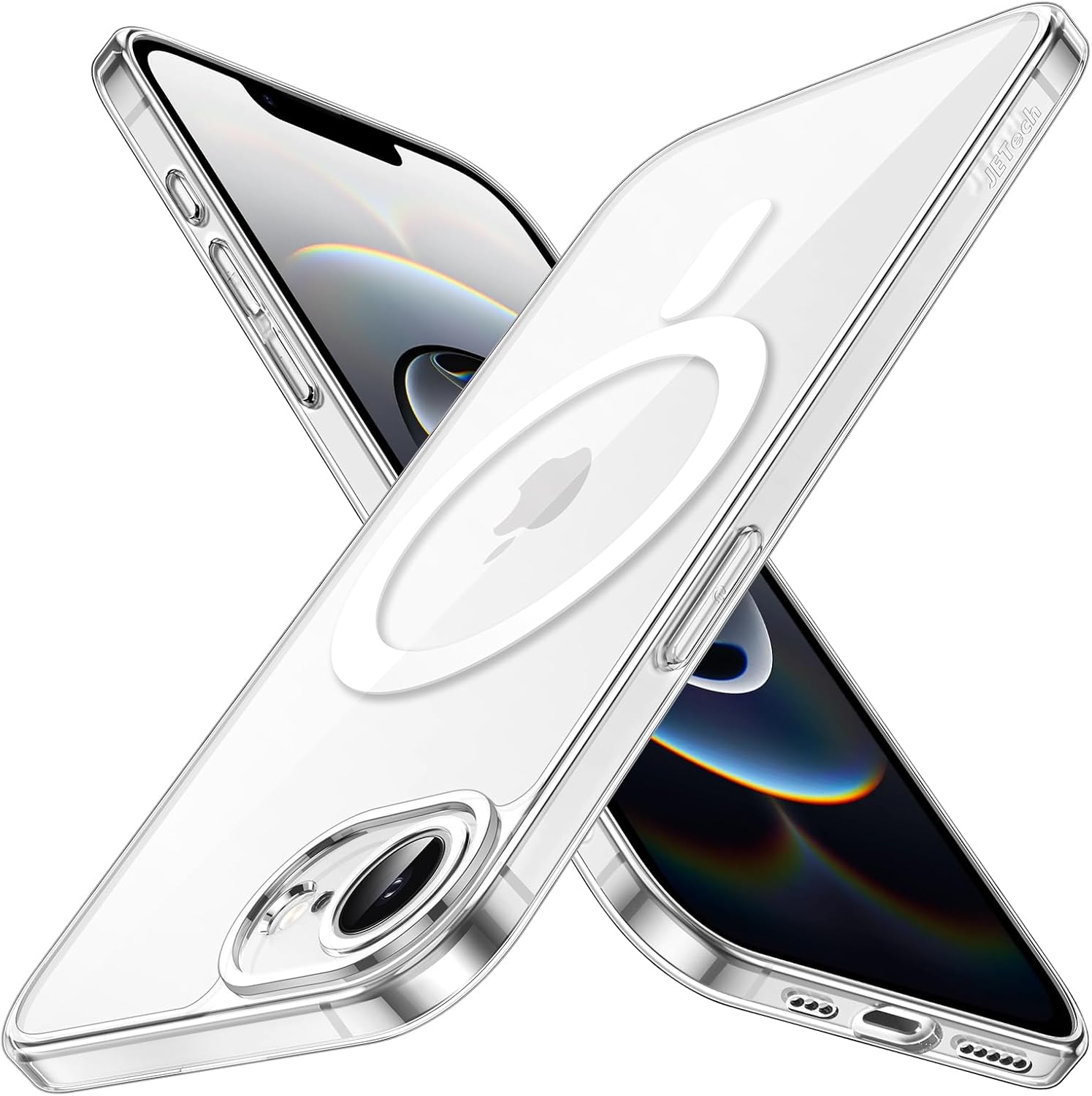 Detalle de JETech magnetische beschermhoes voor iPhone 17e/16e, transparant en MagSafe-compatibel