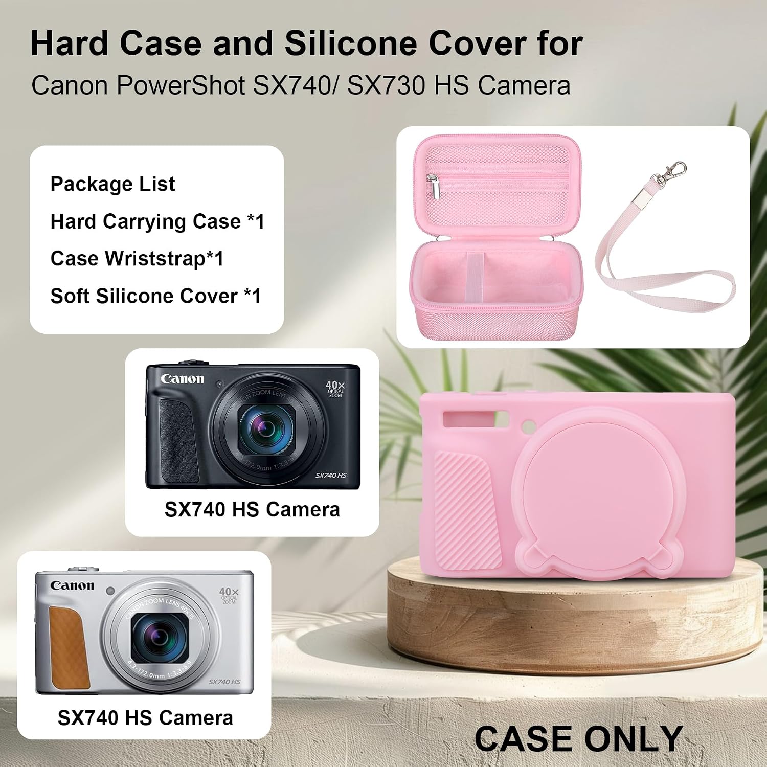 Thumbnail 2 de RAIALL Camera Case for Canon PowerShot SX740/SX730 HS with Soft Silicone Cover (Pink)
