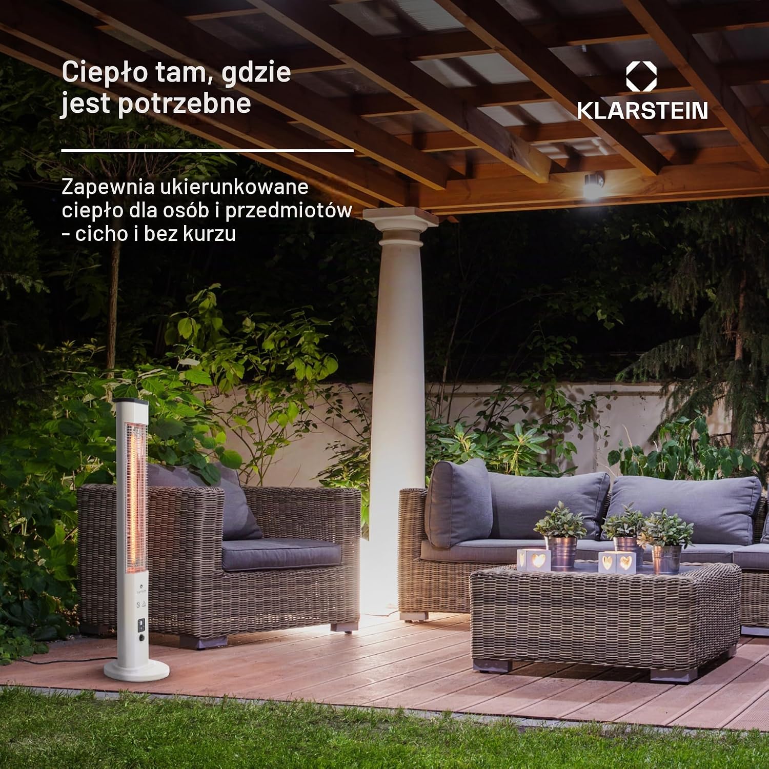 Detalle de blumfeldt Heat Guru Plus – promiennik podczerwieni 1200 W, 3 poziomy grzania