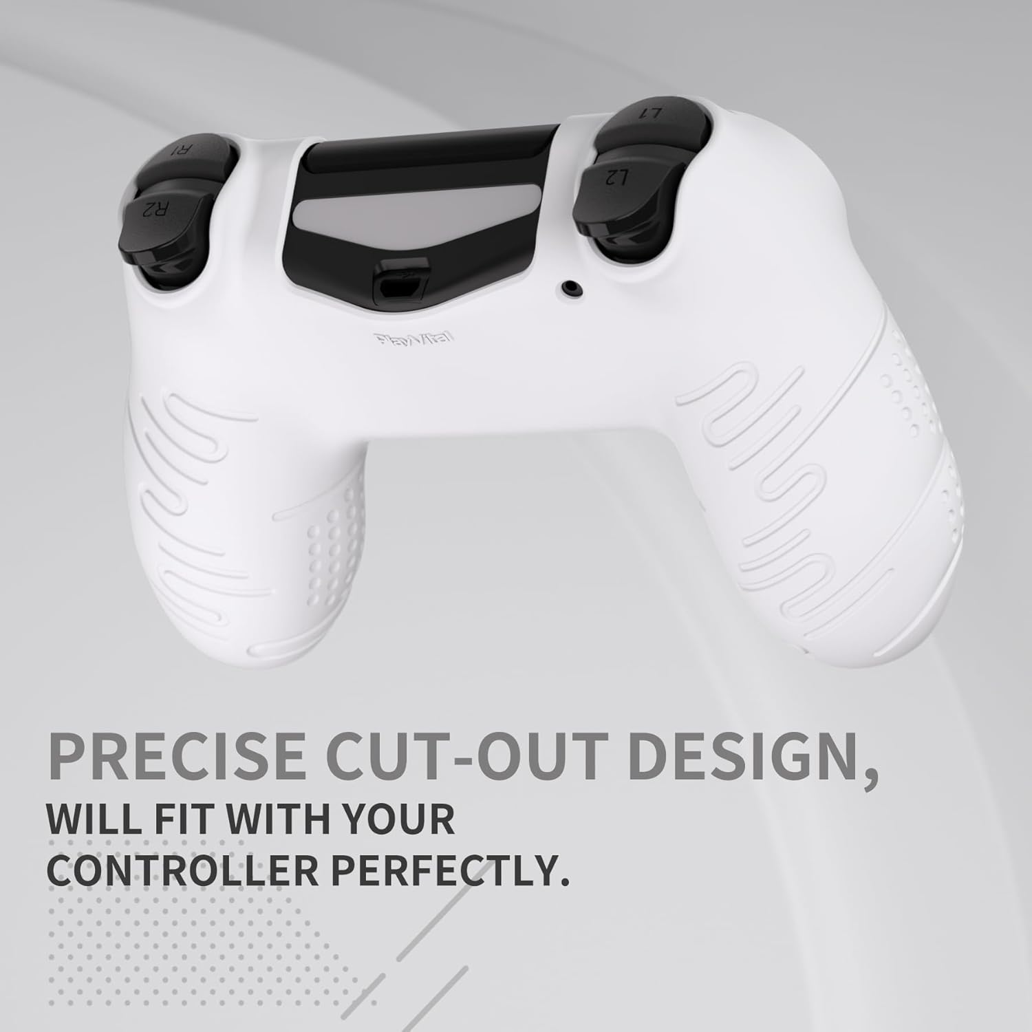 Thumbnail 5 de PlayVital Silicone Cover Skin for PS4 / PS4 Slim / PS4 Pro Controller (Line & Dot White)