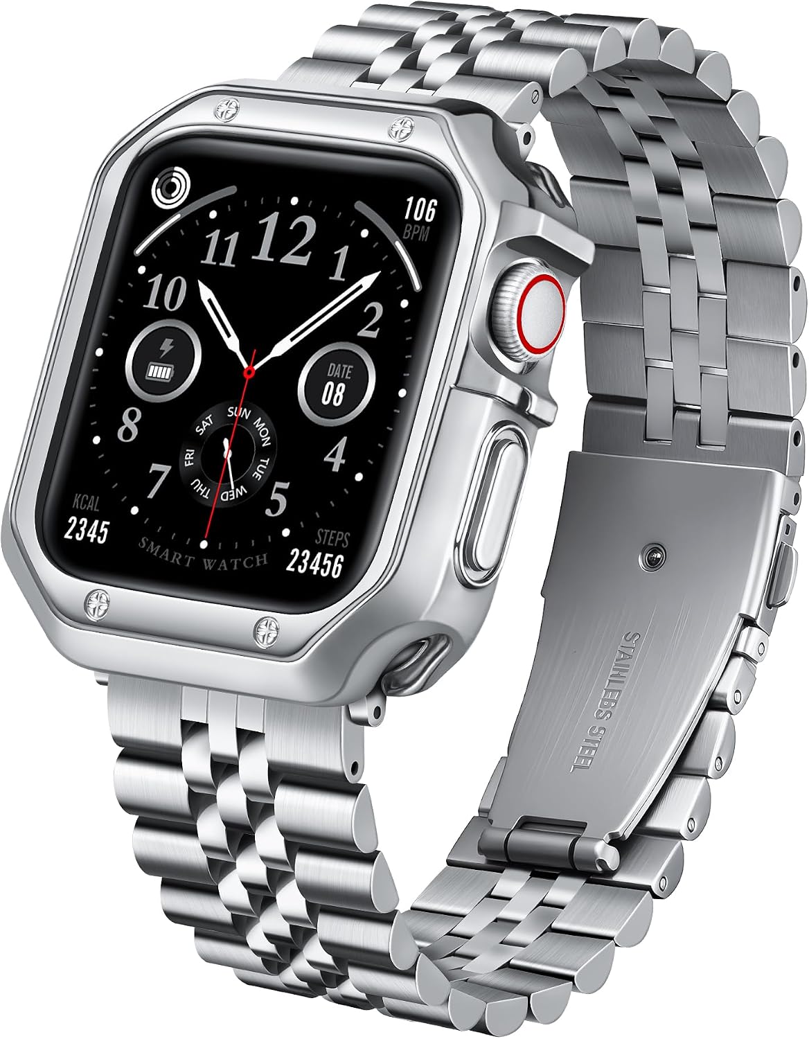 Thumbnail 6 de BINLUN Stainless Steel Apple Watch Strap with TPU Case — 38mm–49mm, Fits Ultra/SE/Series