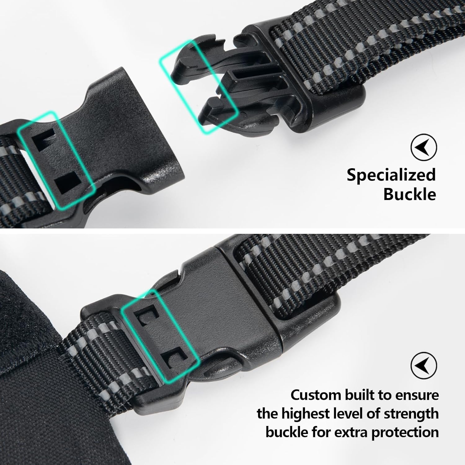 Thumbnail 6 de PHOEPET No Pull Dog Harness (Adjustable Vest with Padded Handle & Reflective Strips) – Black, XL