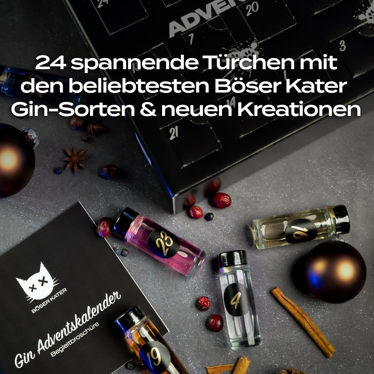 Detalle de BÖSER KATER Gin Adventskalender – limitierte Auflage, vegan & handgemacht