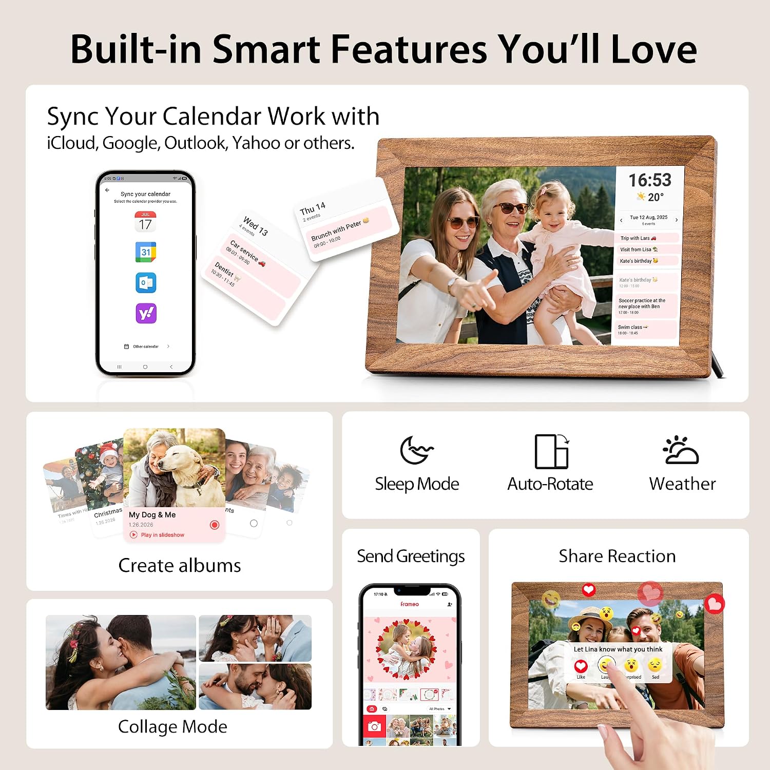 Detalle de Frameo 10.1 inch WiFi Digital Photo Frame with 32GB and HD IPS Touchscreen