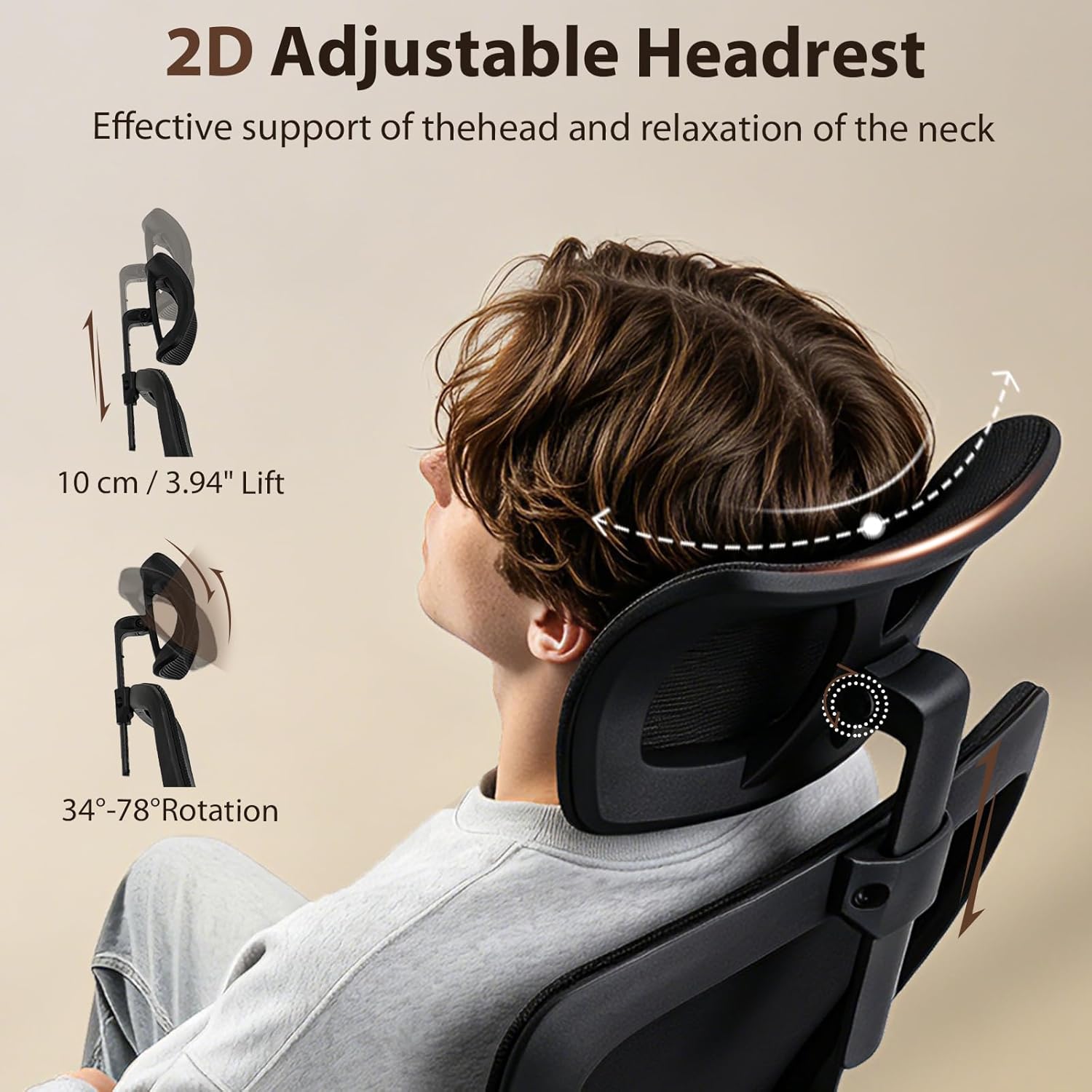 Detalle 2 de Durrafy Office Chair High‑Back Ergonomic with Lumbar support 💺