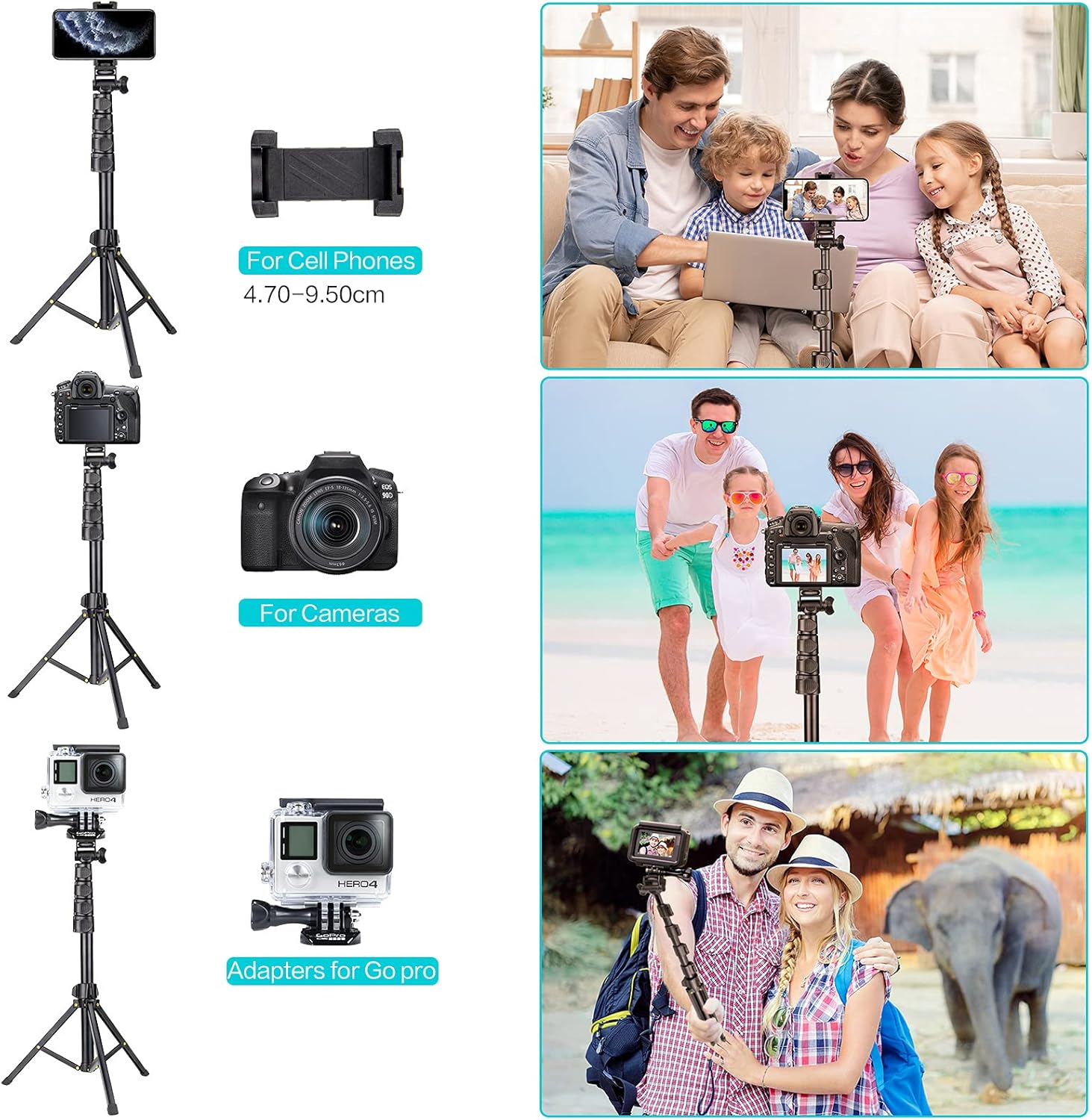 Thumbnail 4 de YOTOC version 1.7m Phone Tripod Stand