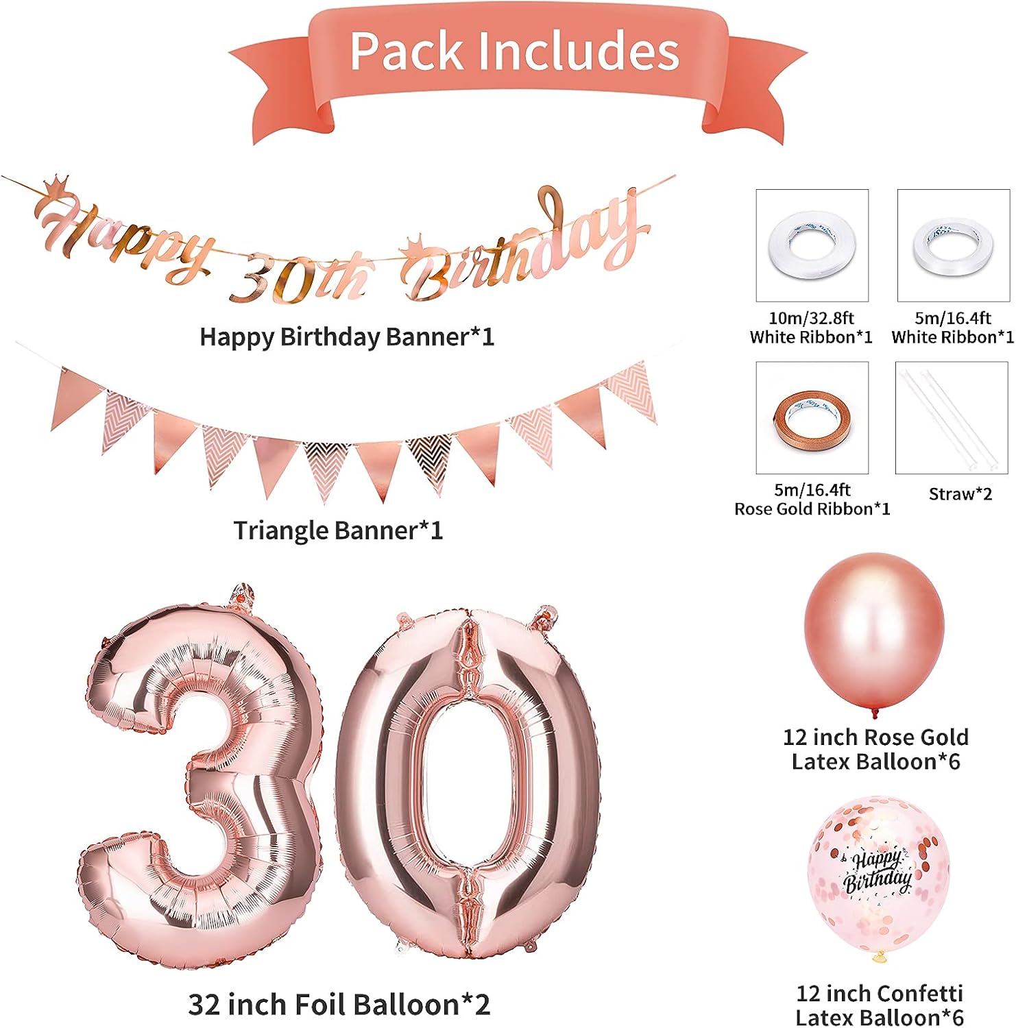 Thumbnail 5 de Beainfir 30th Birthday Decorations Set 🎉