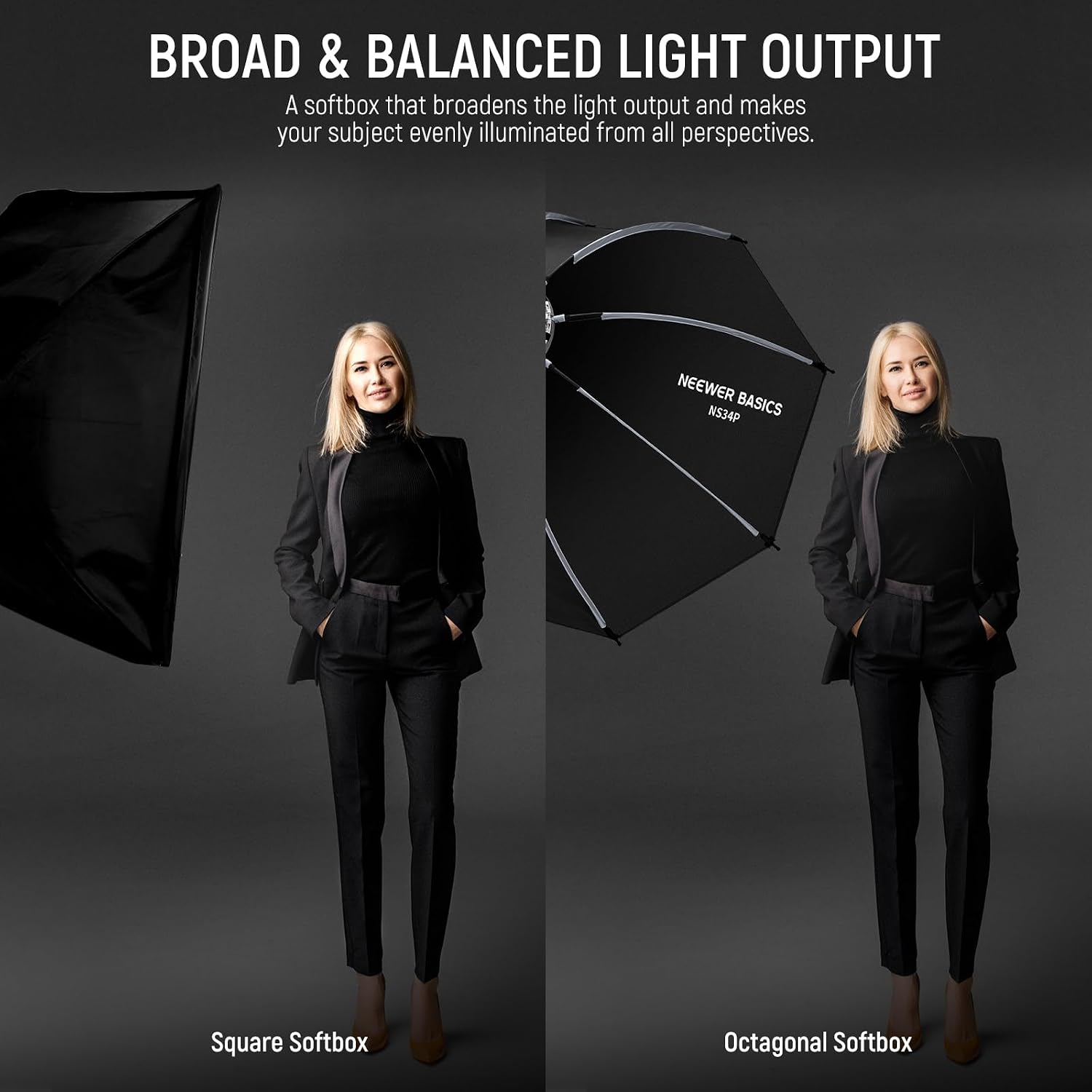 Thumbnail 2 de NEEWER BASICS 90cm Octagonal Softbox Kit