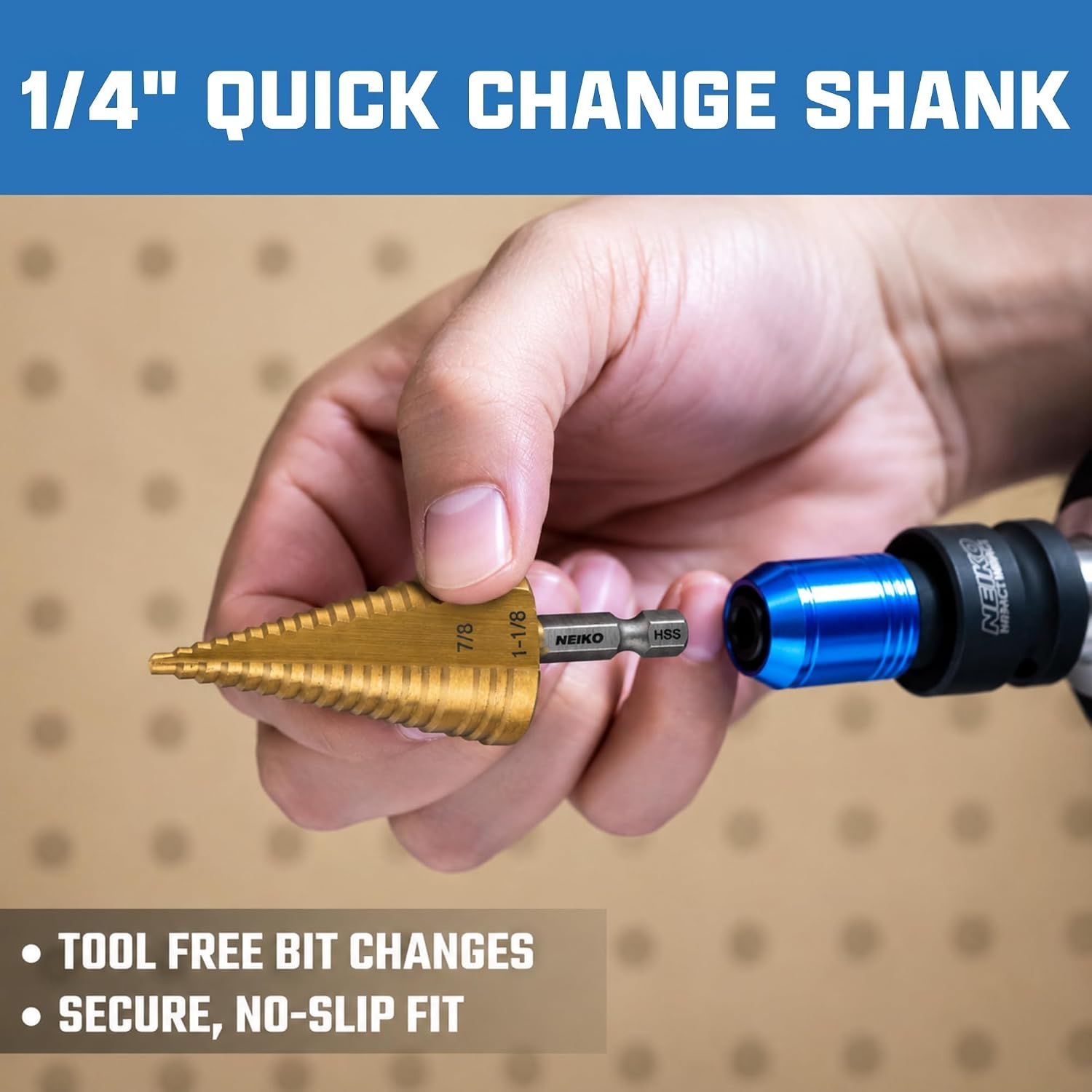 Detalle 2 de NEIKO Step Drill Bit, 7/8-Inch to 1-1/8-Inch