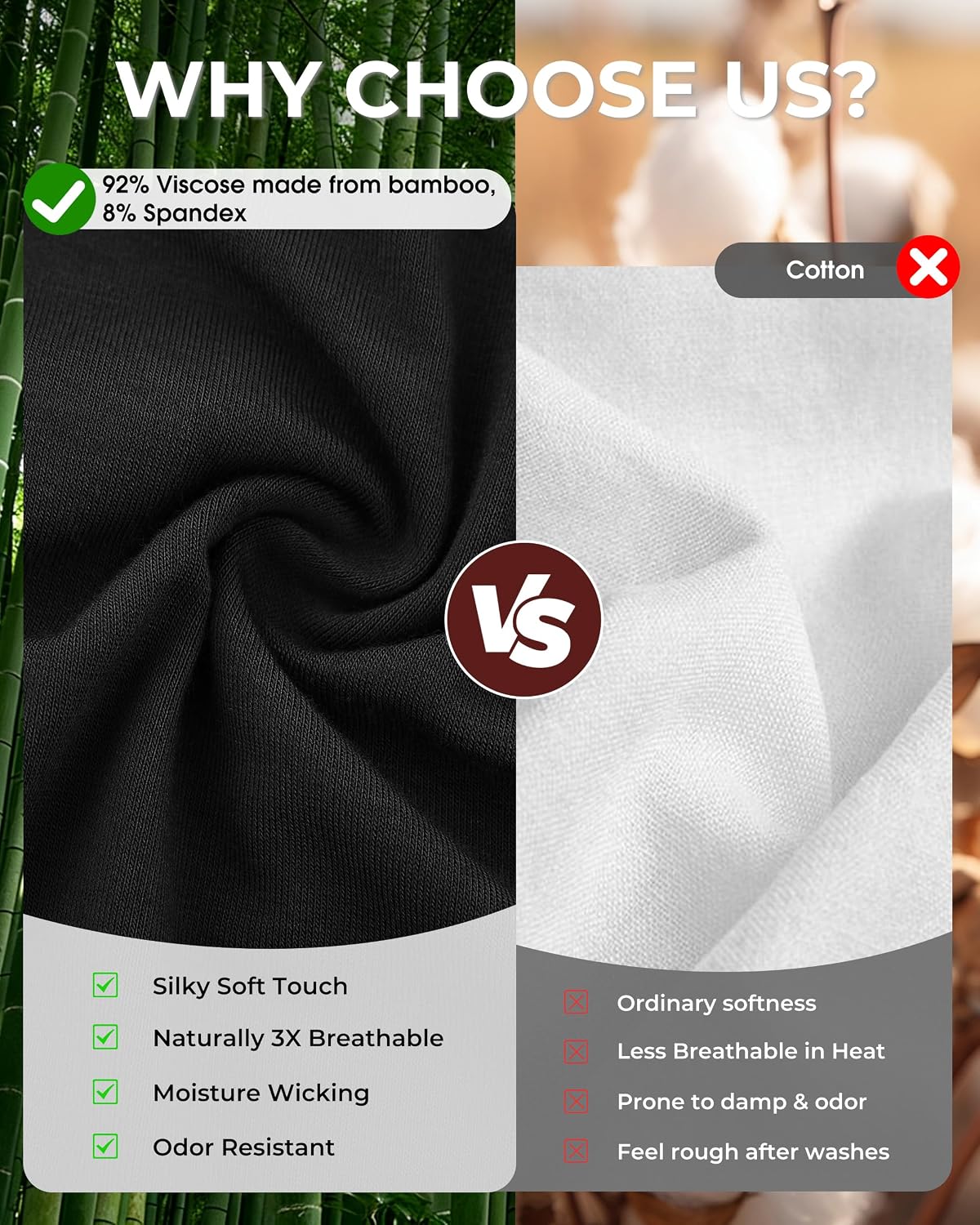 Detalle 2 de BAMBOO COOL Womens Boxer Briefs 5-Pack 🩲
