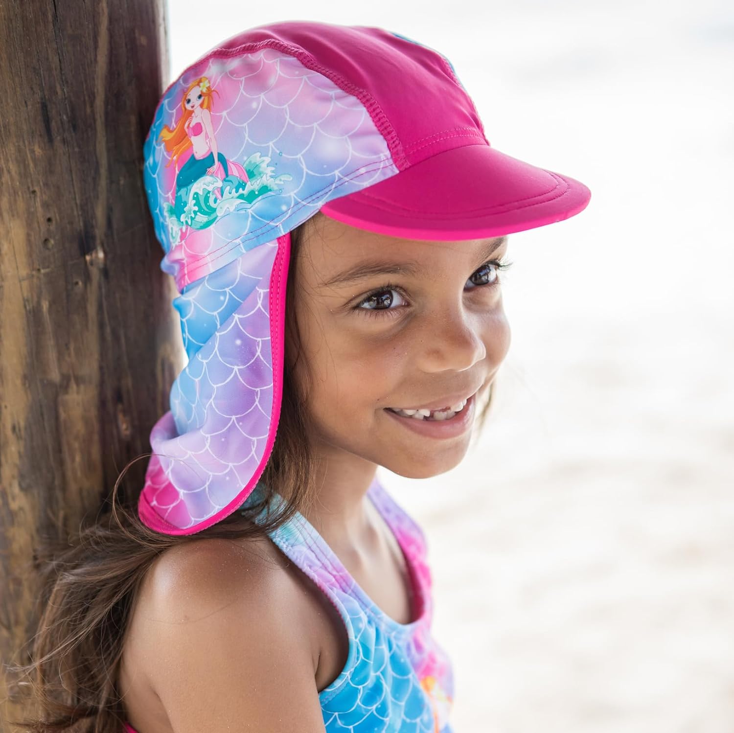 Detalle de Playshoes Fille UV-Schutz Mütze Meerjungfrau – Chapeau de Soleil Rose 53 cm