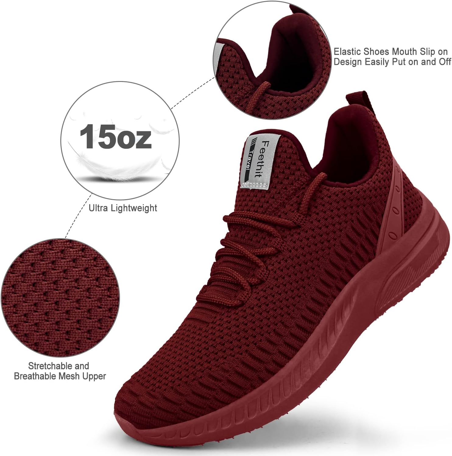 Thumbnail 4 de Feethit Mens Slip On Walking Shoes Lightweight Sneakers